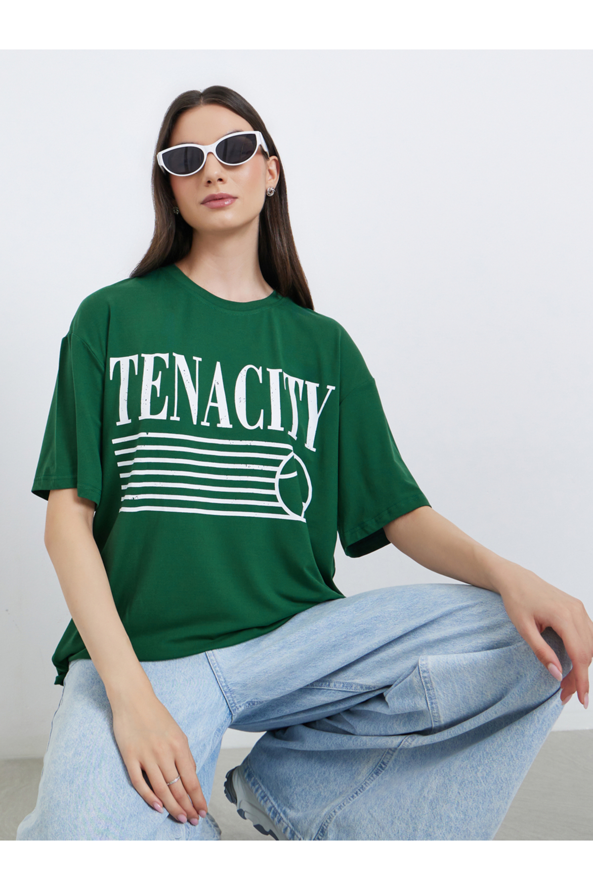 Take Two By Styli Slogan Print Oversized T-Shirt