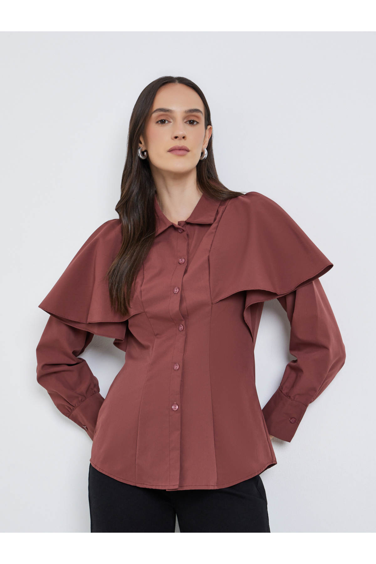 Styli Layered Sleeve Buttoned Regular Fit Shirt