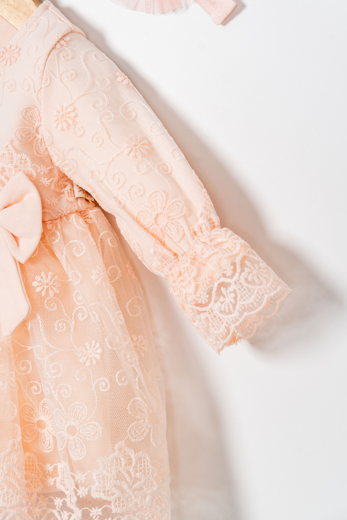 Miniday Baby Kız Bebek Mevlütlük Elbise Bandanalı Dantelli fotoğrafı 5 (önizleme)