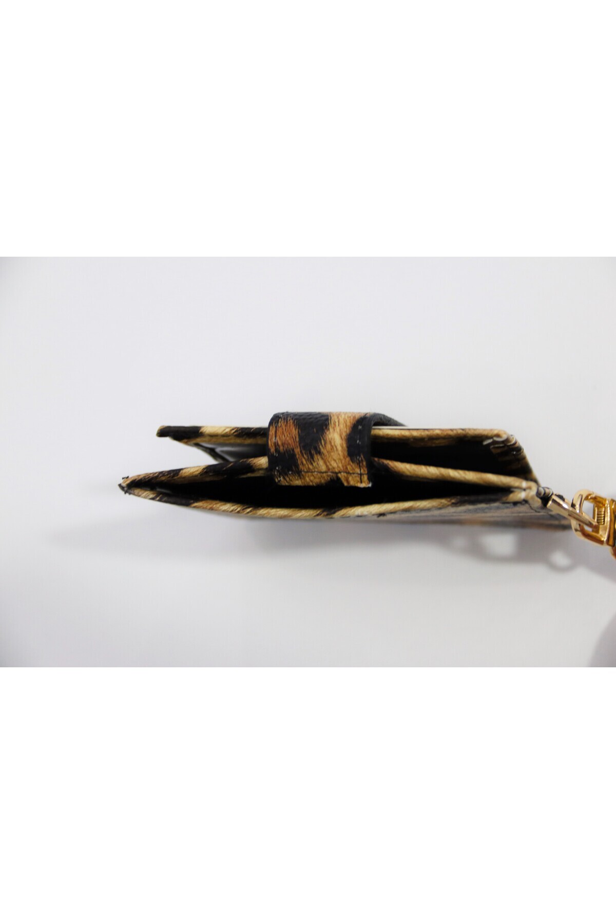 SHIKIRTI BAG STORE Leopar Renk Soft Suni Deri Anahtarlık ve Kartlık Detaylı Cüzdan-Kartlık (Kutulu Gönderim) görsel 5