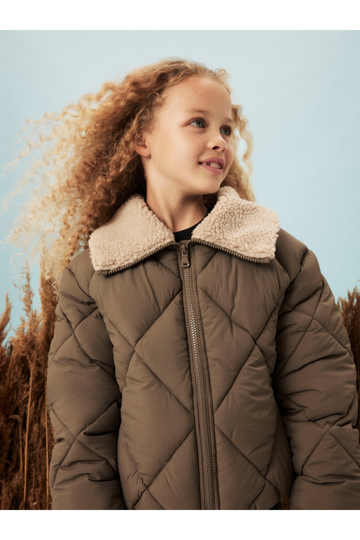 NAME IT KIDS gewatteerde winterjas NKFMEMO donkergroen