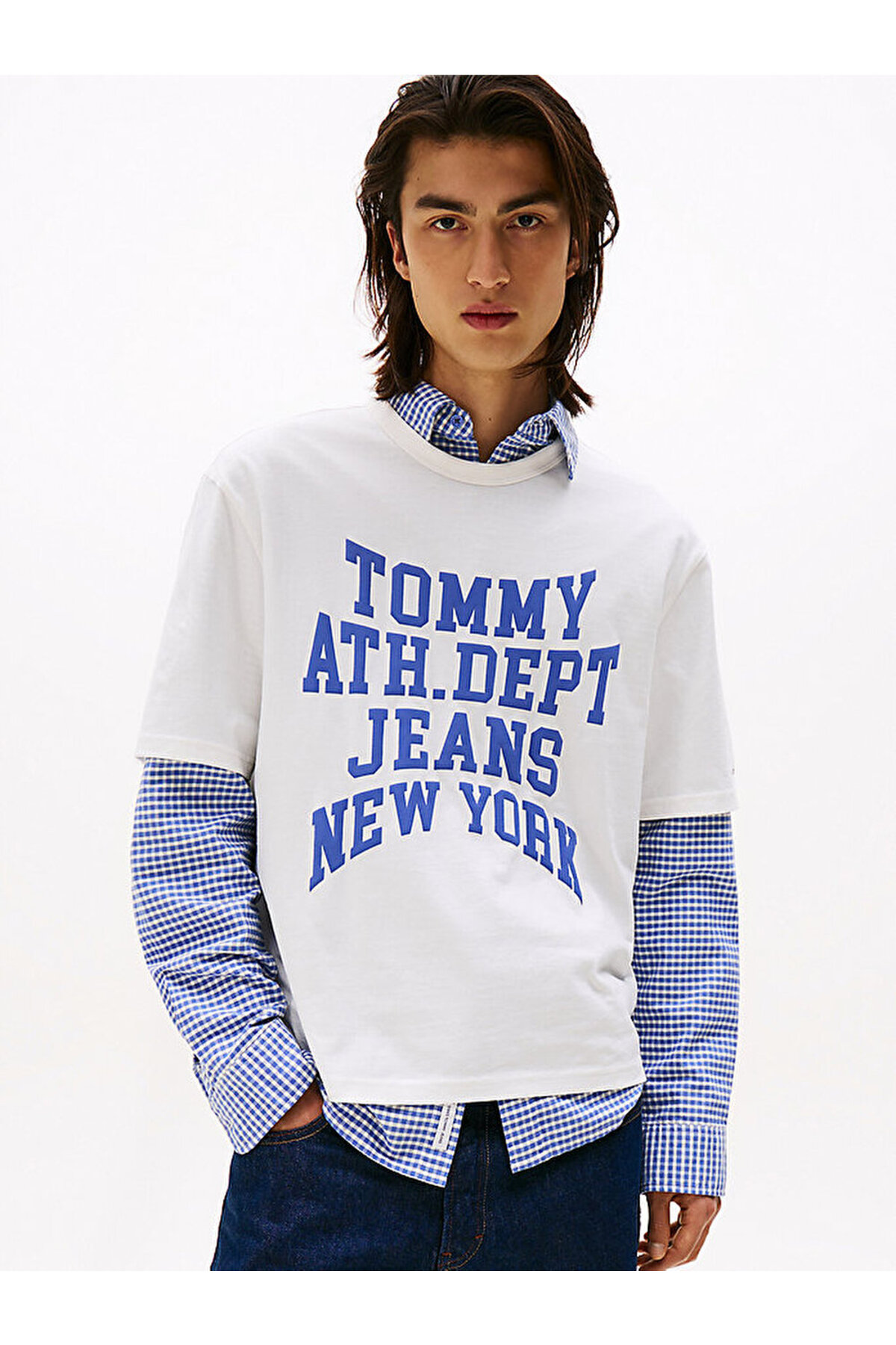 تامی هیلفیگر تی شرت مردانه طرح Varsity کد TJM 90s