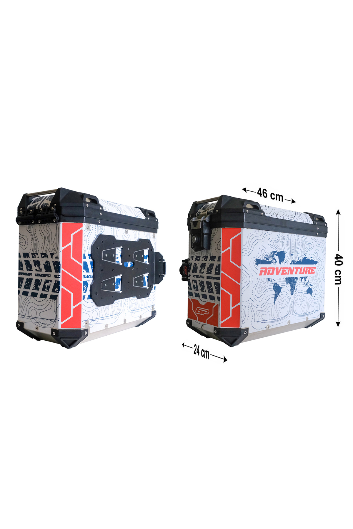 GP KOMPOZİT DSN09 Universal 40 lt x 2 Desenli Alüminyum Motosiklet