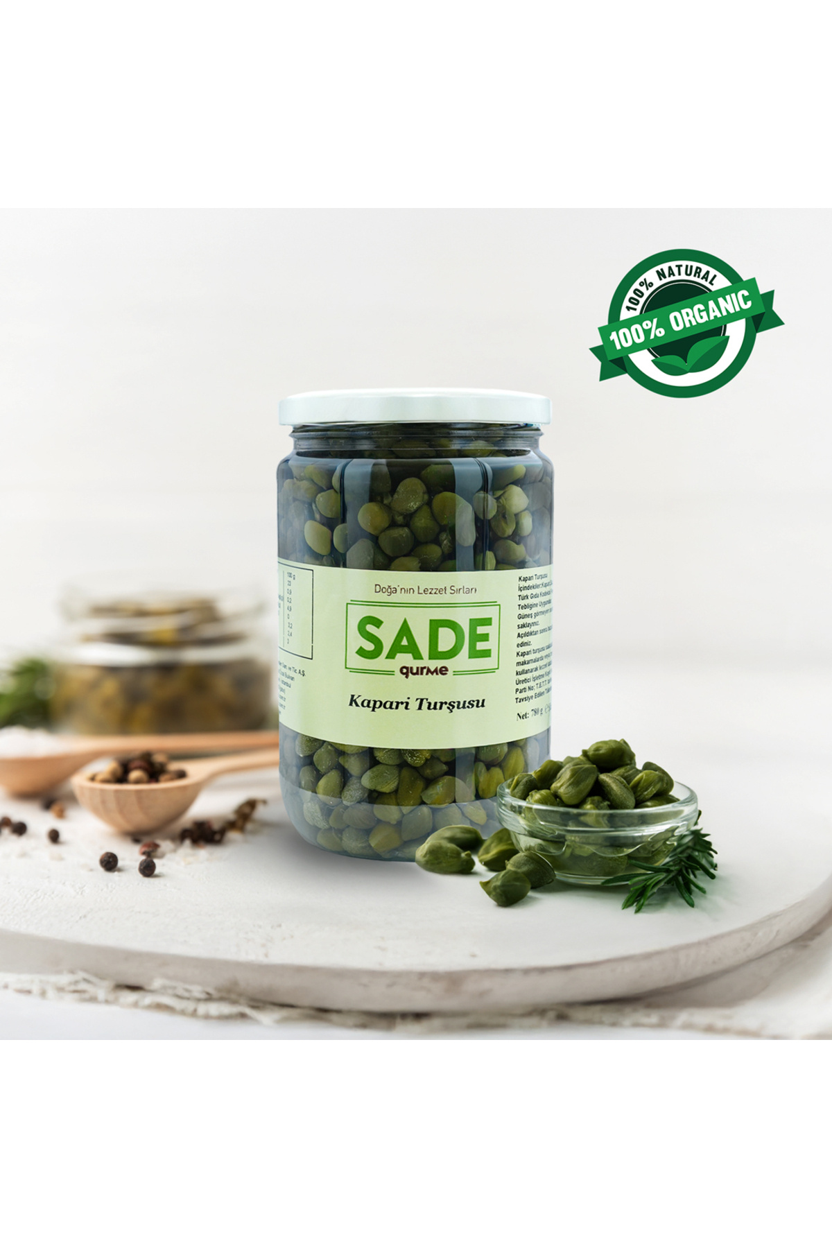 Sade Gurme Kapari Turşusu - 780 Gr. | Katkısız Lezzet