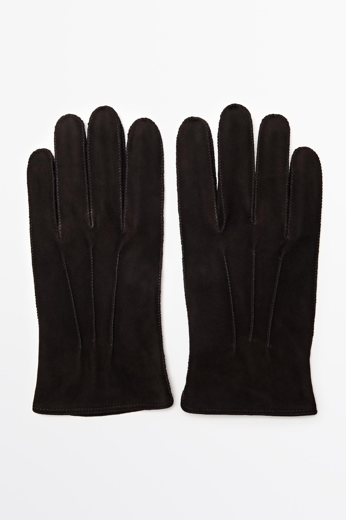 ماسیمو دوتی دستکش‌های پوست بز با روکش جیر