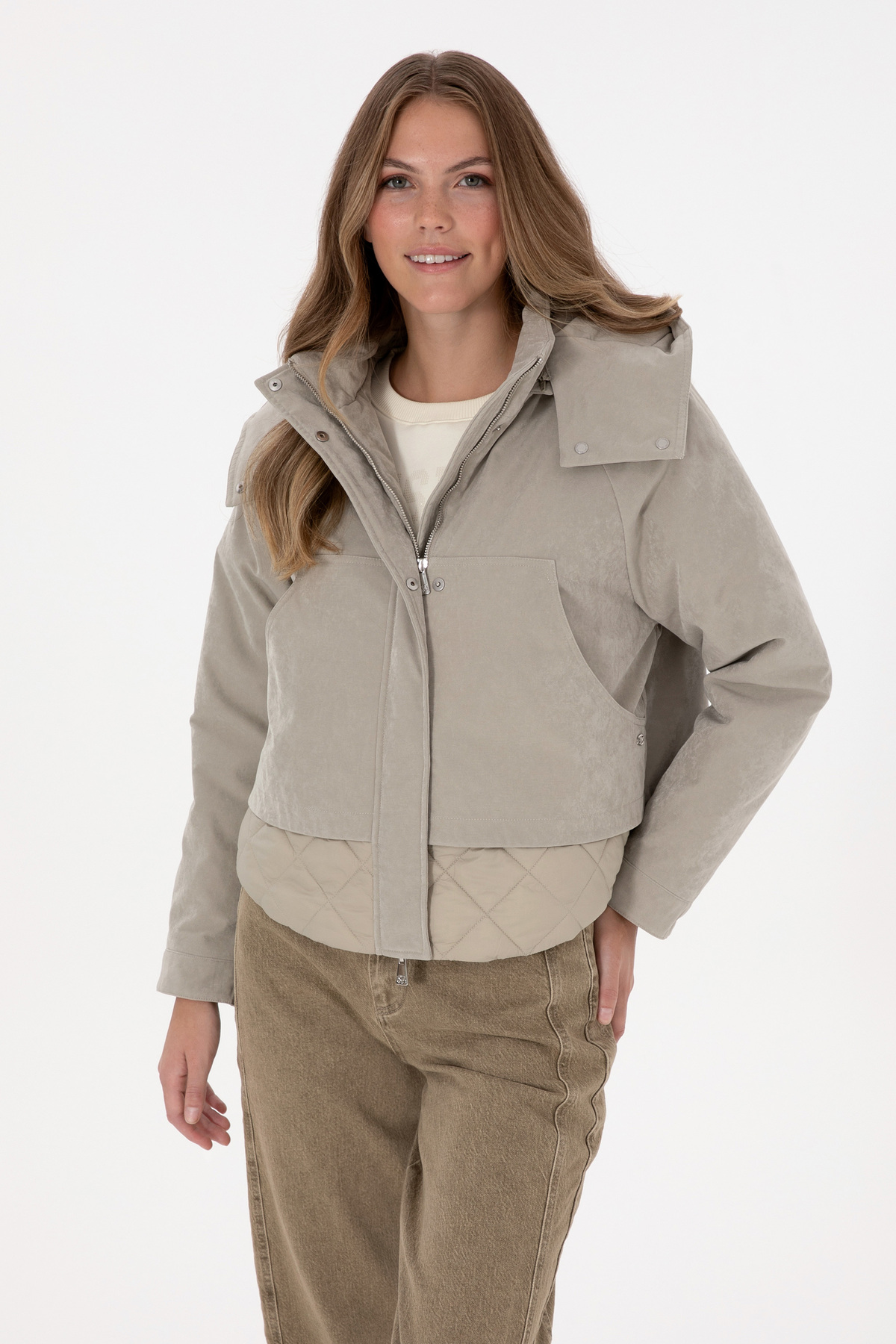 U.S. Polo Assn. Kadın Açık Haki Mont 50308609-VR183 görsel 3