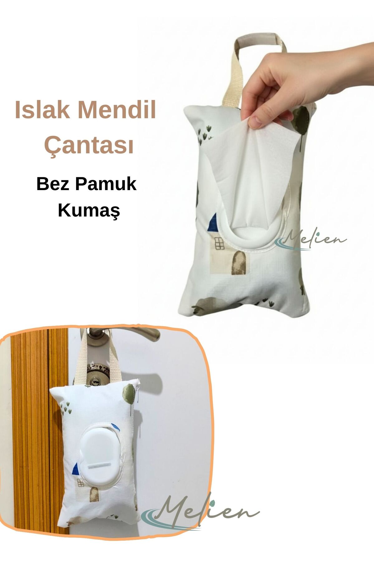 Melien Islak Mendil Saklama Çantası Arabada İşte Evde Seyahatte Kampta Bebek Arabasında Islak Mendil Kutusu fotoğrafı 2 (önizleme)