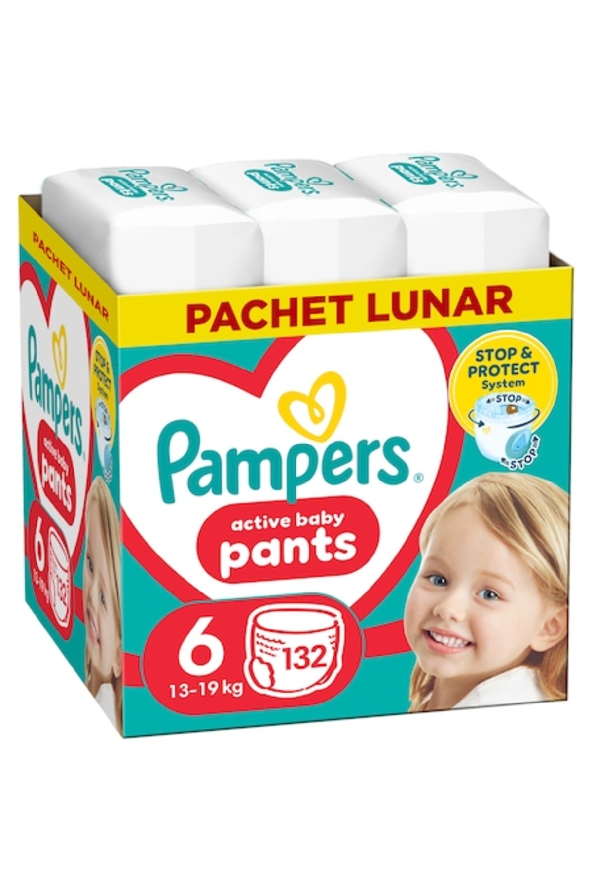 Pampers Scutece Active Baby Pants Pull-Up XXL, mărimea 6 (13-19 kg), 132 buc