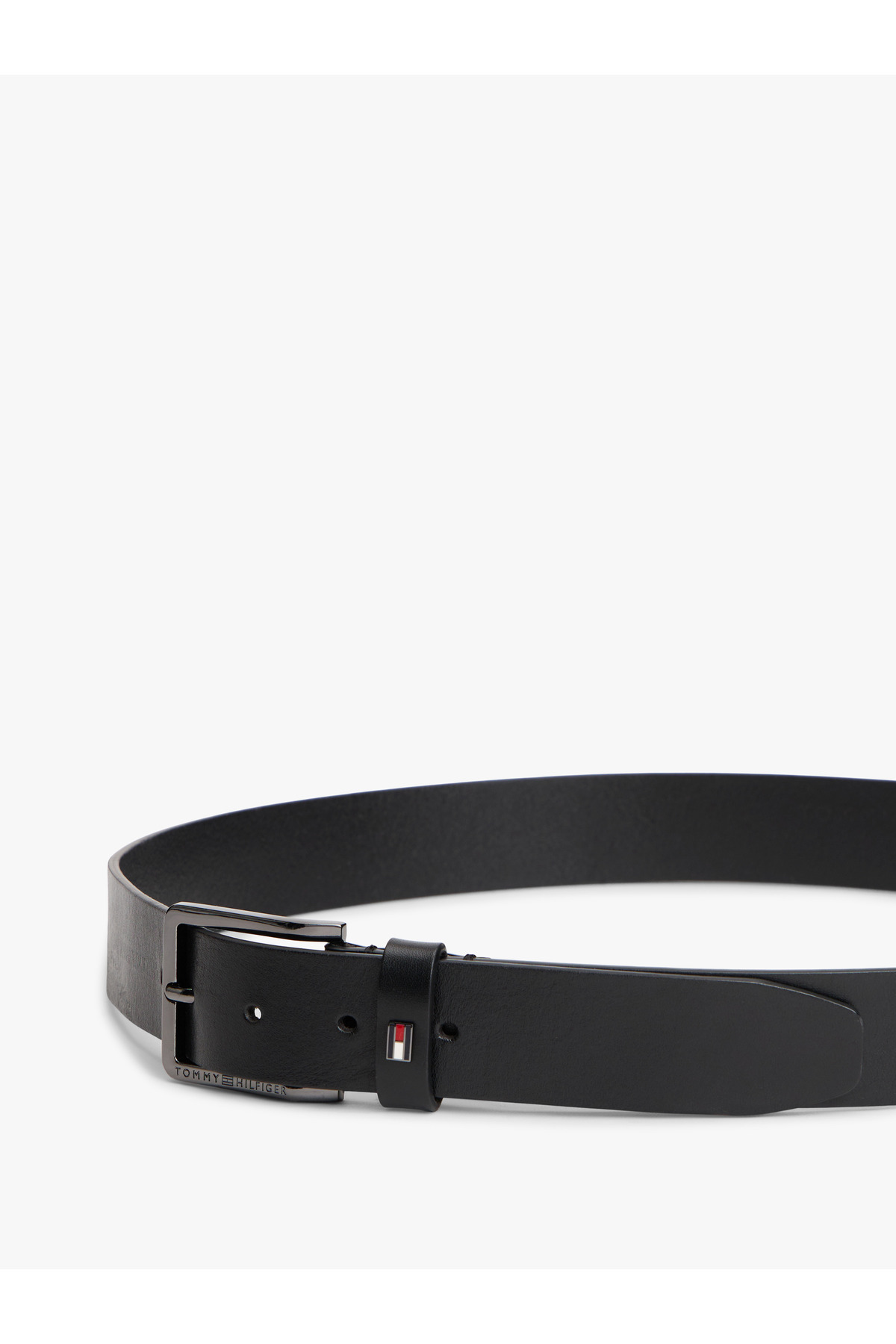 تامی هیلفیگر کمربند مردانه چرمی مشکی Olivier 3.5 Ext