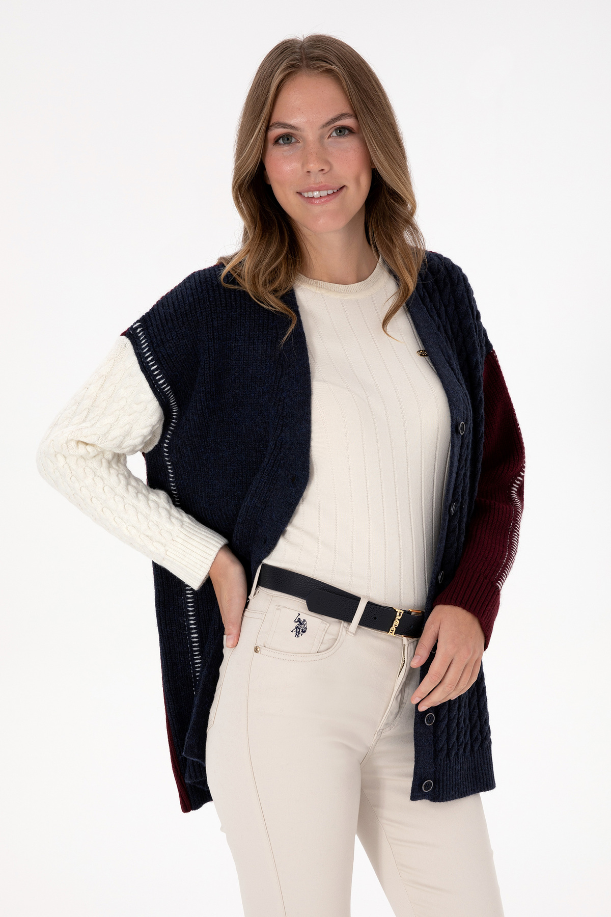 U.S. Polo Assn.  Kadın Lacivert Triko Hırka 50310761-VR033 - Görsel 3