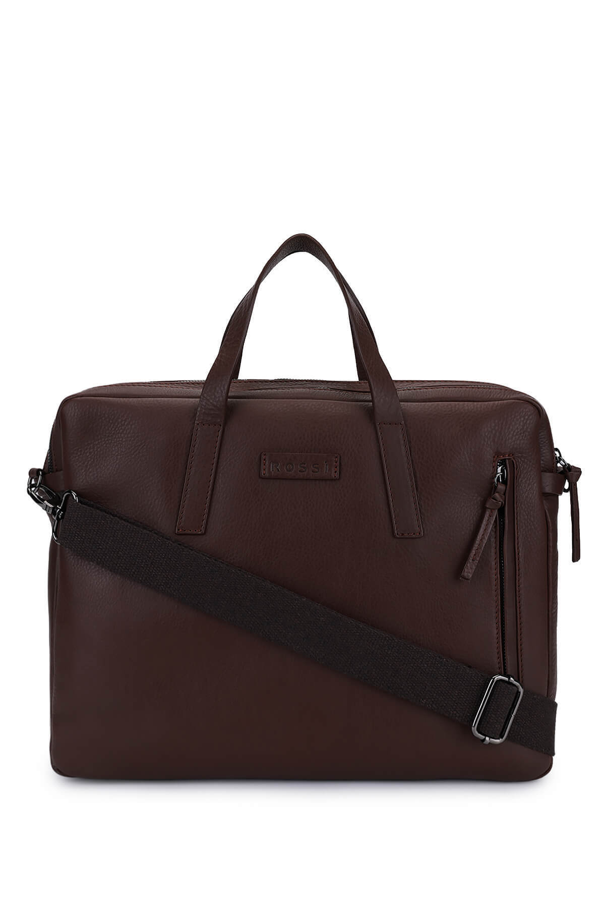 برونو روسی بگ کیف اداری مردانه چرم طبیعی قهوه‌ای