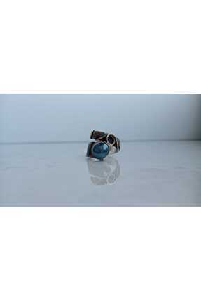 GÜMÜŞ Papila Silver Sarmal Ayarlanabilir Akuamarin Tasarım Yüzük