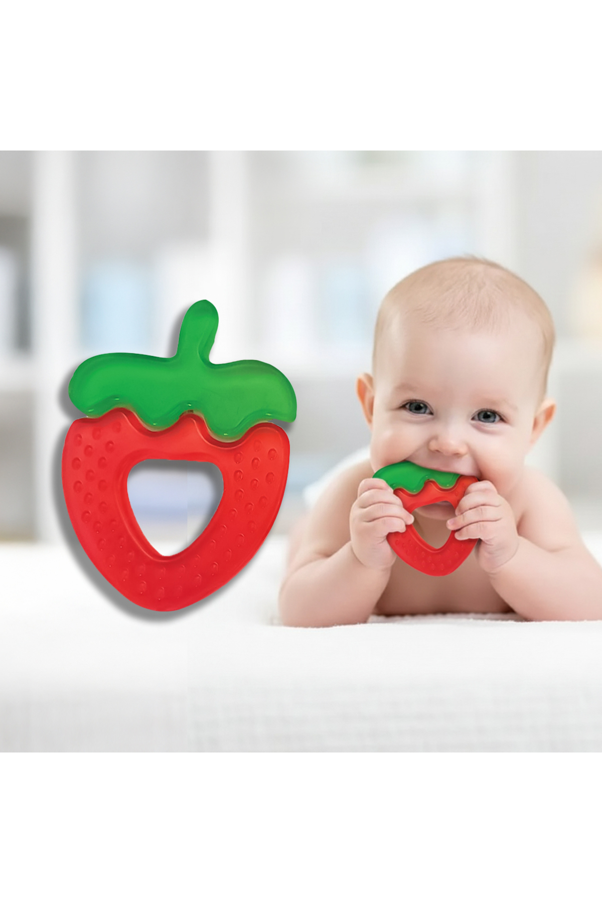 BONDİGO Sulu Diş Kaşıyıcı İki Renkli Çilek fotoğrafı 3 (önizleme)