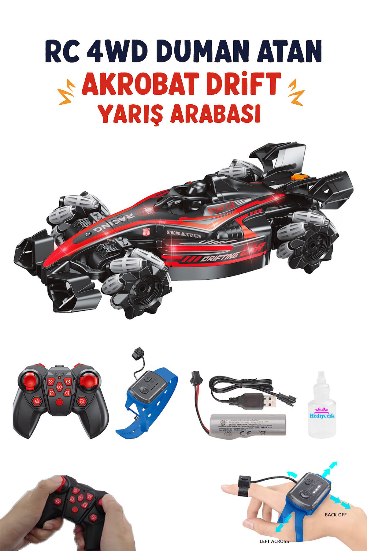 hediyecik Rc Akrobat Drift Yarış Arabası 2.4 GHz Bilekten ve