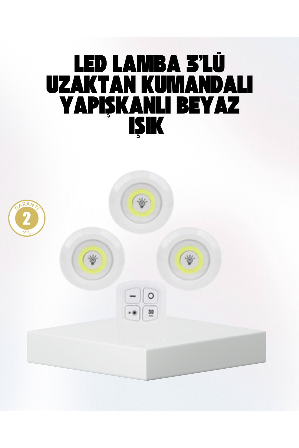 AyrStore Kablosuz Gün Işığı 3’lü LED Spot Lamba Kumandalı