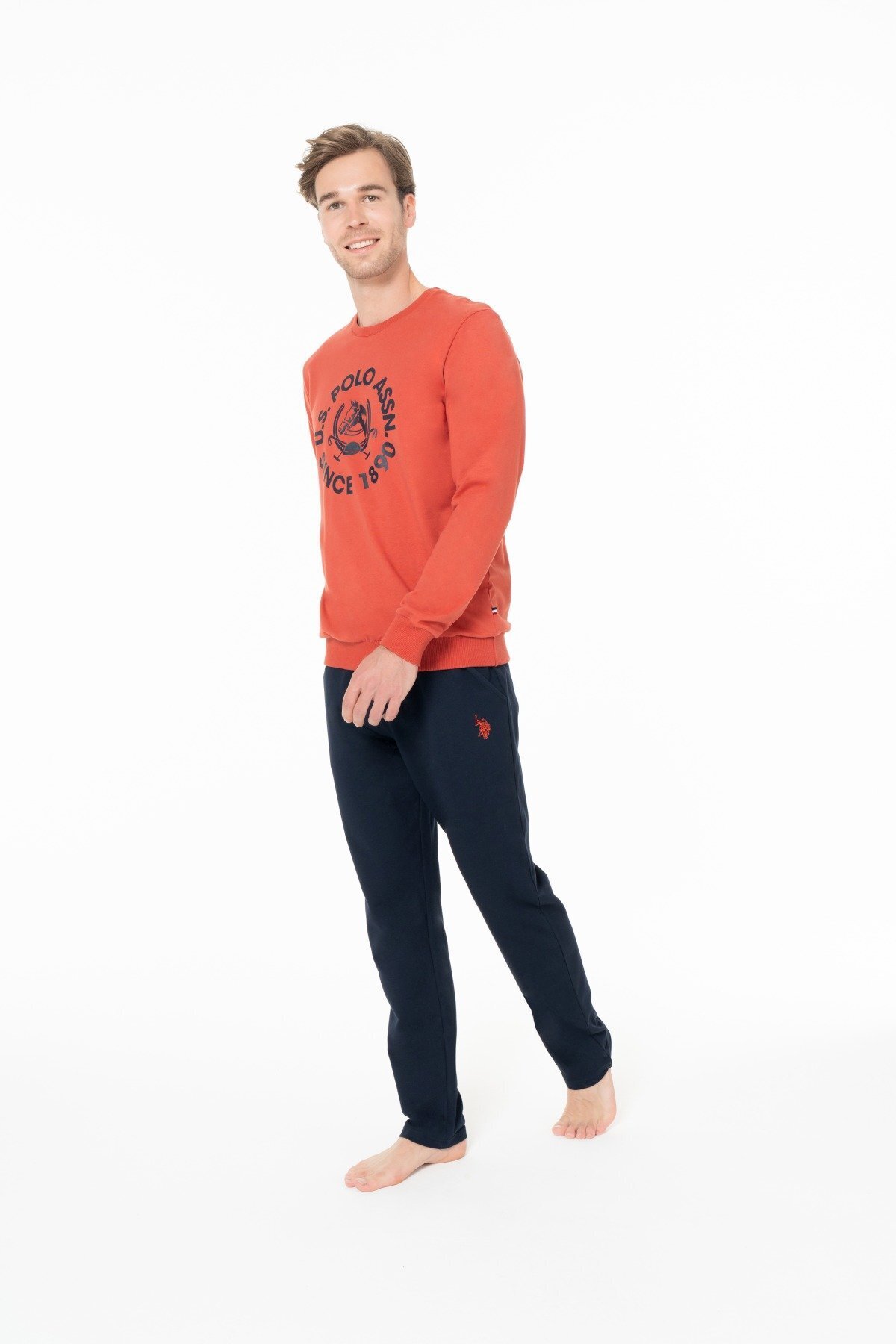 ست پیژامه و لباس خواب مردانه یقه گرد | یو اس پولو U.S. Polo Assn. USP18940 TR - تصویر 3