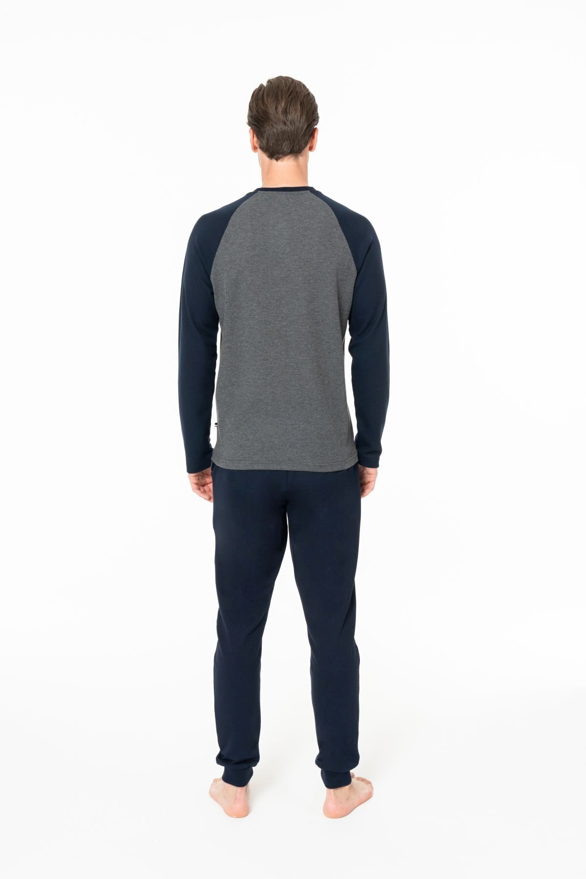 ست پیژامه و لباس خواب مردانه یقه دکمه دار | یو اس پولو U.S. Polo Assn. USP18960 TR - تصویر 4