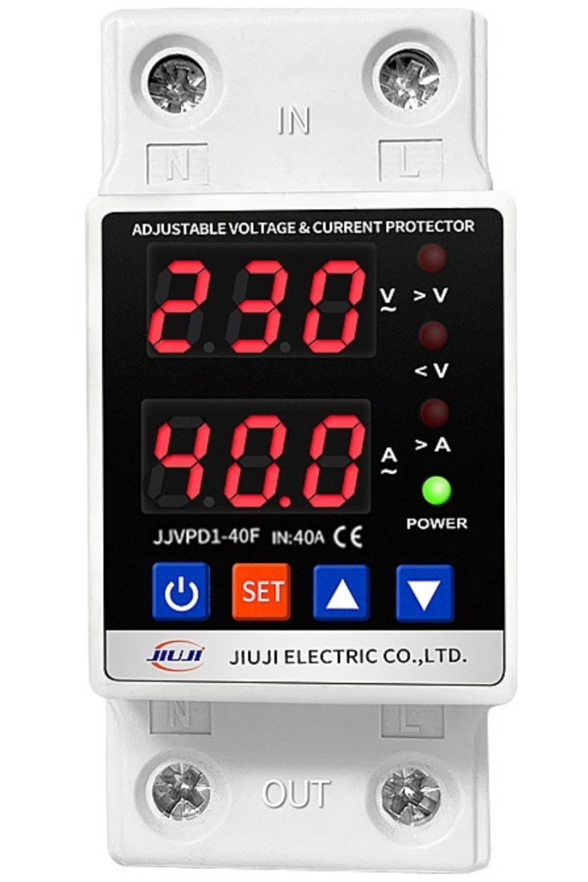 JIUJI Voltaj ve Akım Koruma Rölesi Monofaz 40A