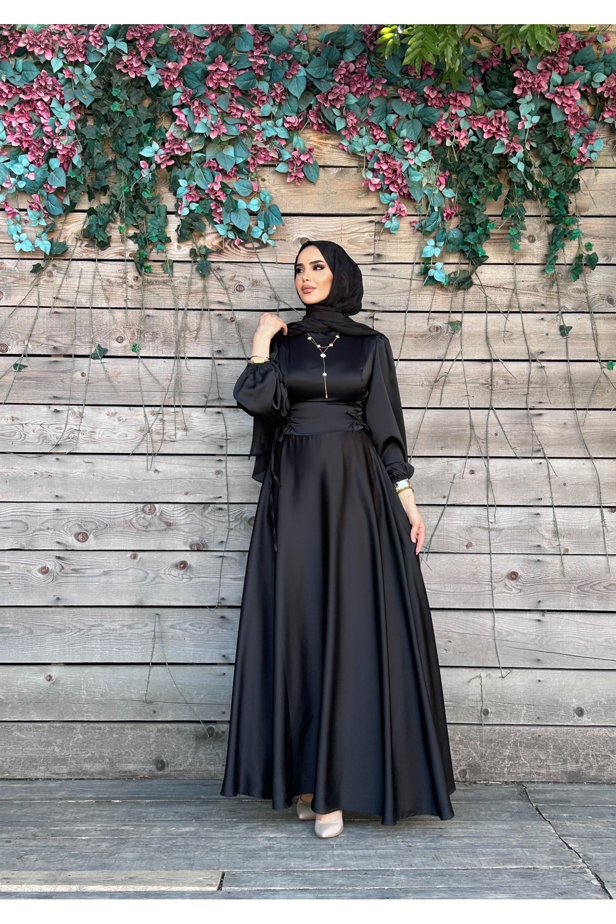 ZÜBİŞ BUTİK Zühre Beli İp Detaylı Tesettür Abiye