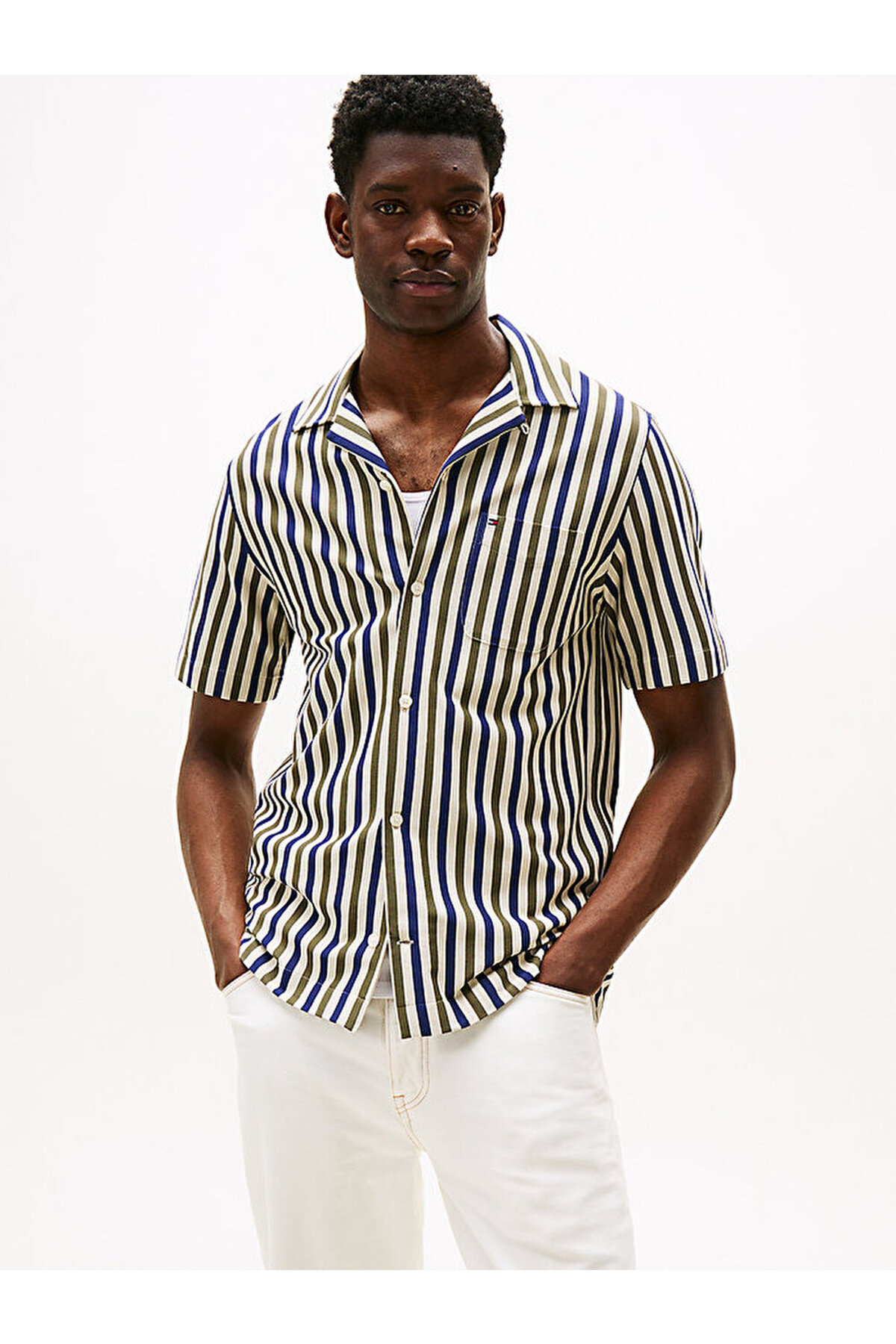 تامی هیلفیگر پیراهن راه راه بافتنی مردانه مدل ۱۹۸۵