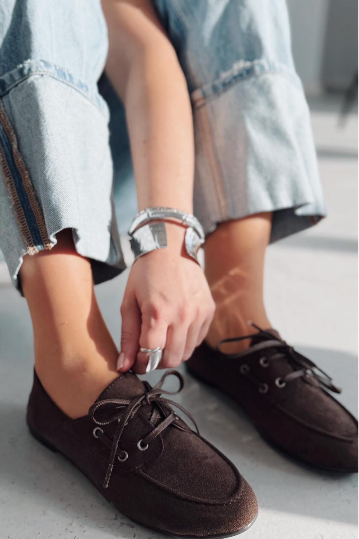 I Love Shoes Maltra Kadın Oxford Ayakkabı Acıkahve Süet