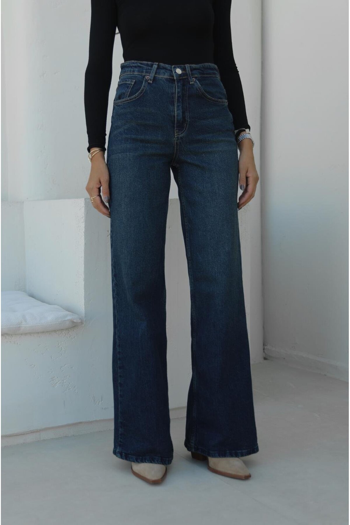 Havoş Темно-сині джинси з широкими штанинами