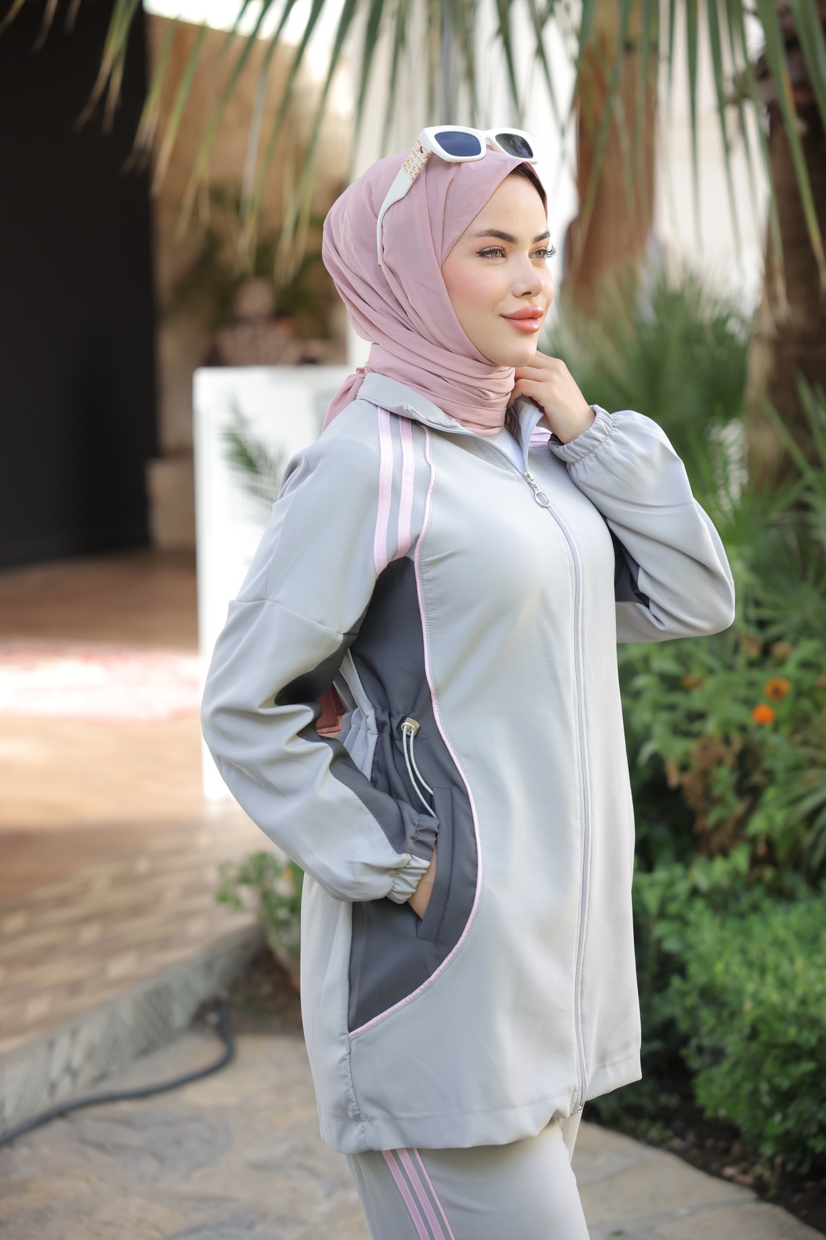 Women's Hijab Tracksuit Set Double Bottom-Top Set