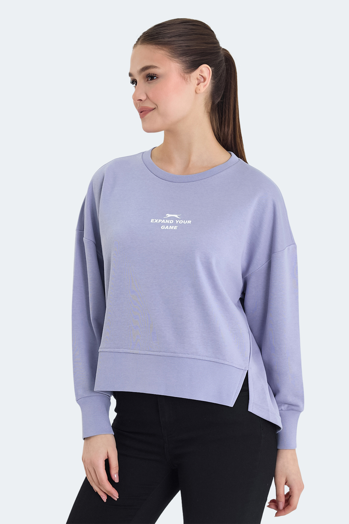 Slazenger VITAL 2 li set Kadın Oversıze Lila - Siyah Sweatshirt görsel 4