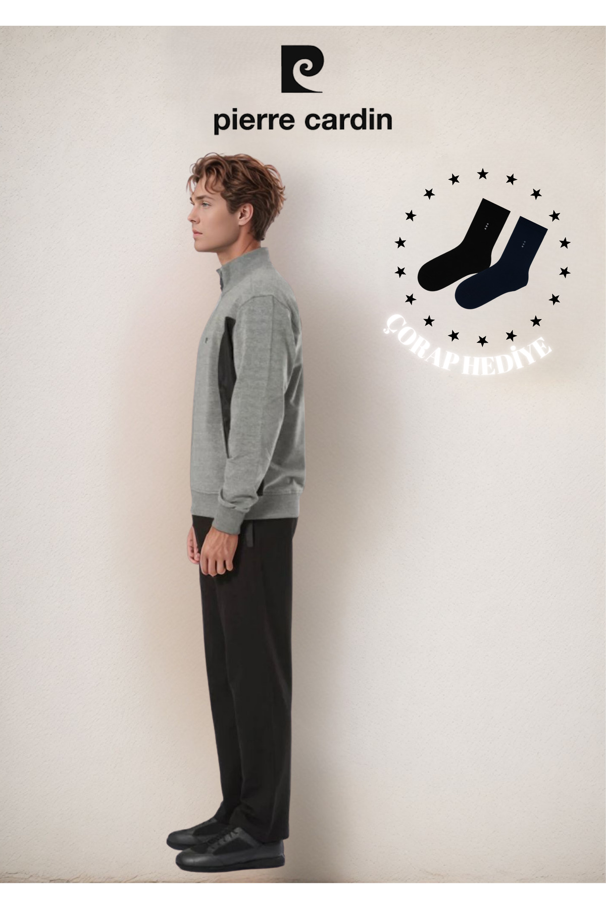 ست گرمکن ـ سویشرت و شلوار ورزشی مردانه راسته فاق نرمال آستین بلند | پیر کاردین Pierre Cardin OL.PC.7000.001 - تصویر 4