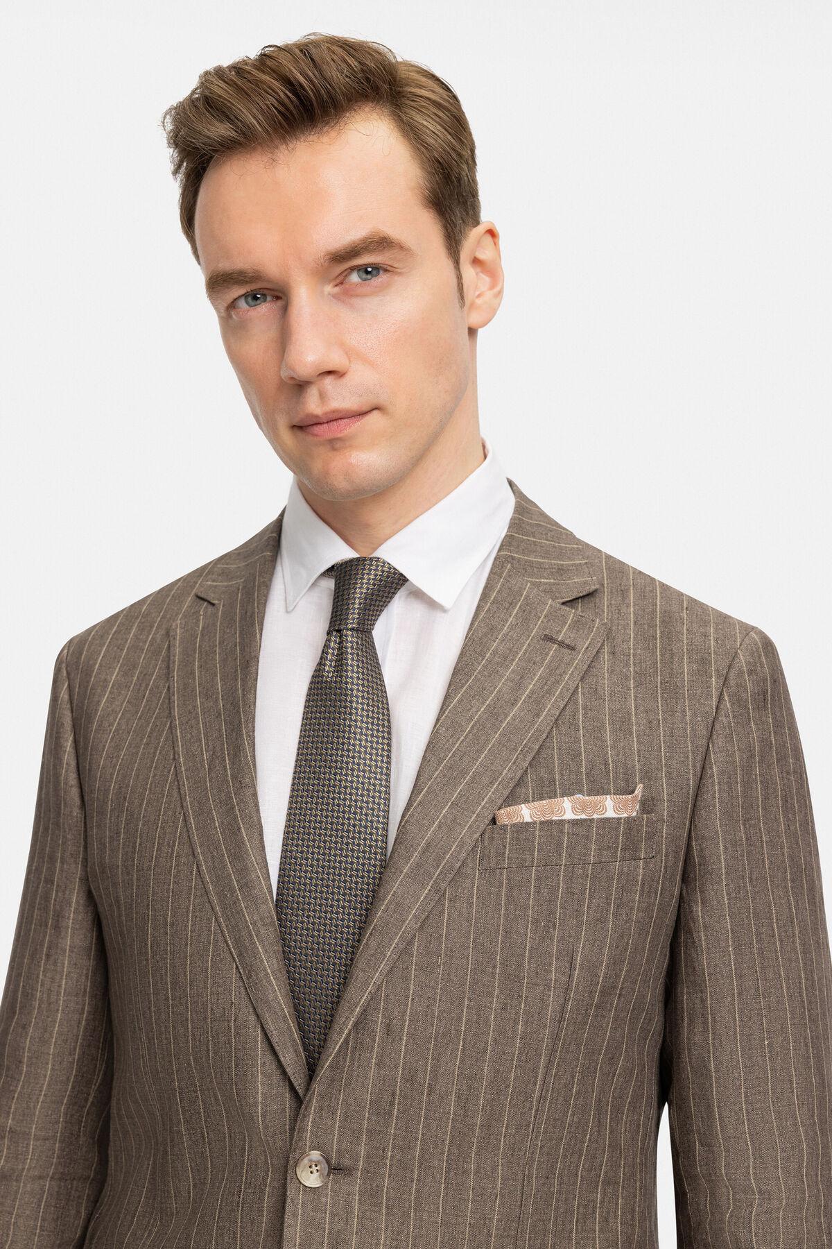 W Collection  KAHVE DÜĞMELİ TAKIM ELBİSE - Görsel 5