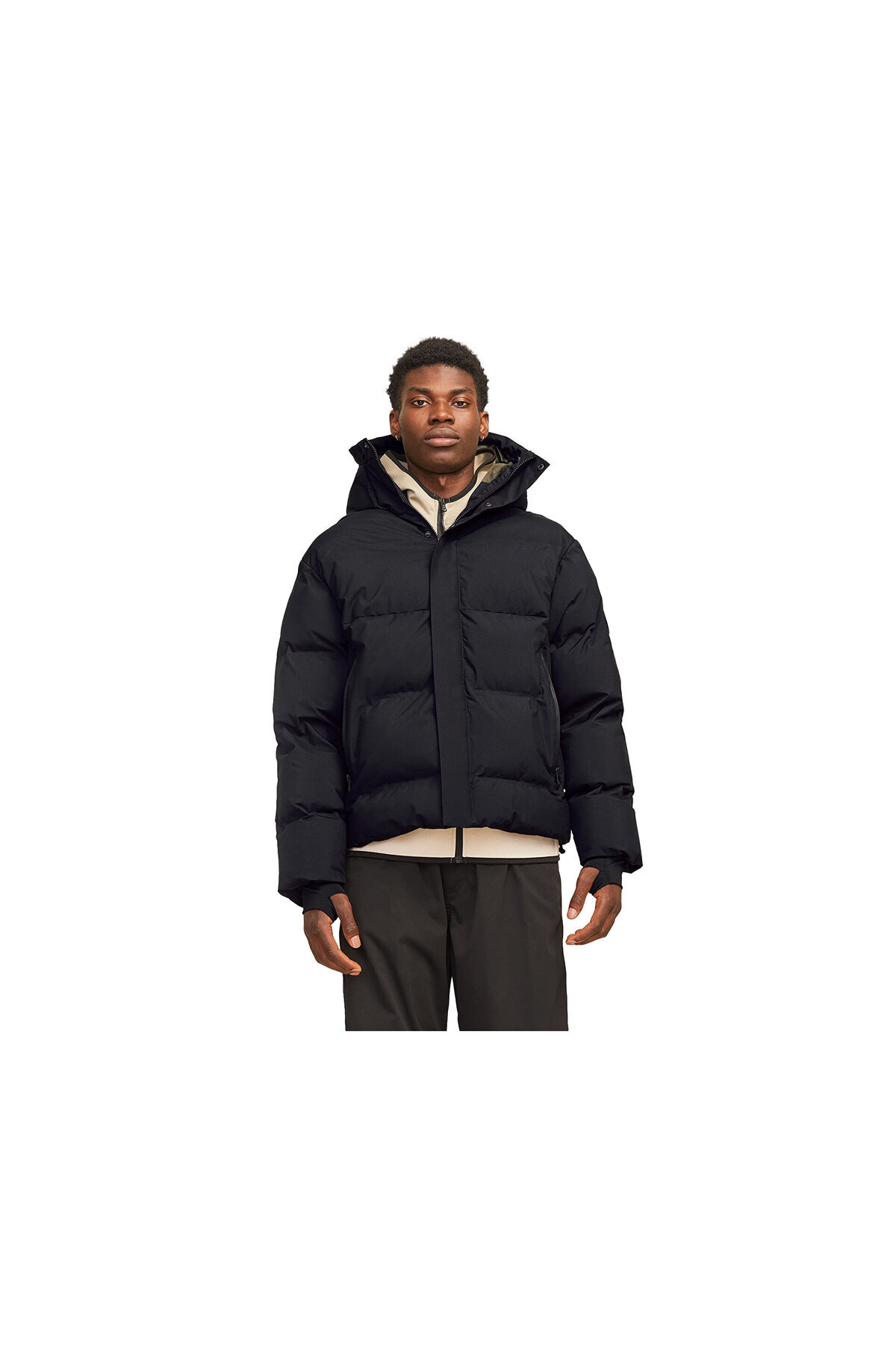 جک اند جونز کت مردانه مردانه Jack Jones Jcolpha Puffer مستر 12261971-BLACK مشکی