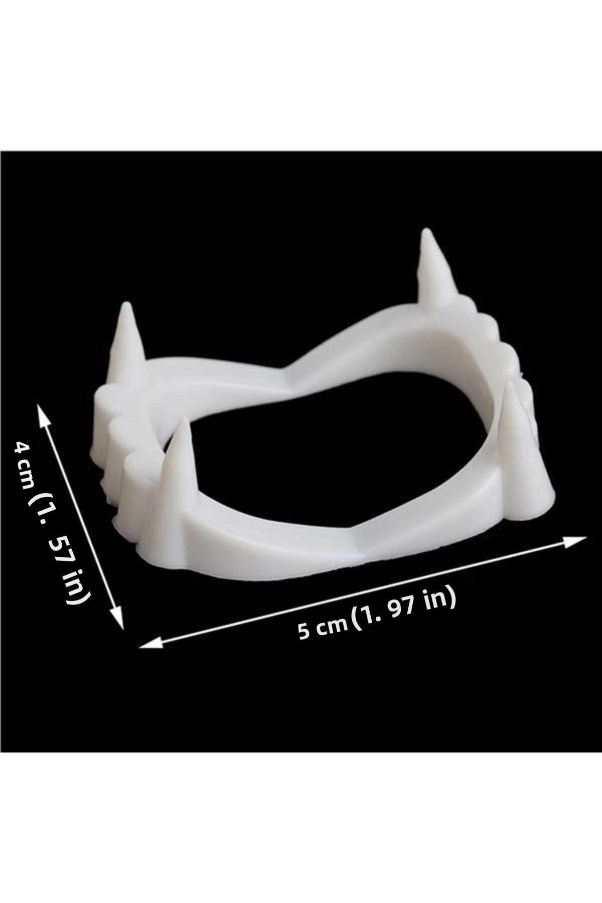 دندان نیش خون‌آشام مصنوعی دو لبه با رنگ سفید