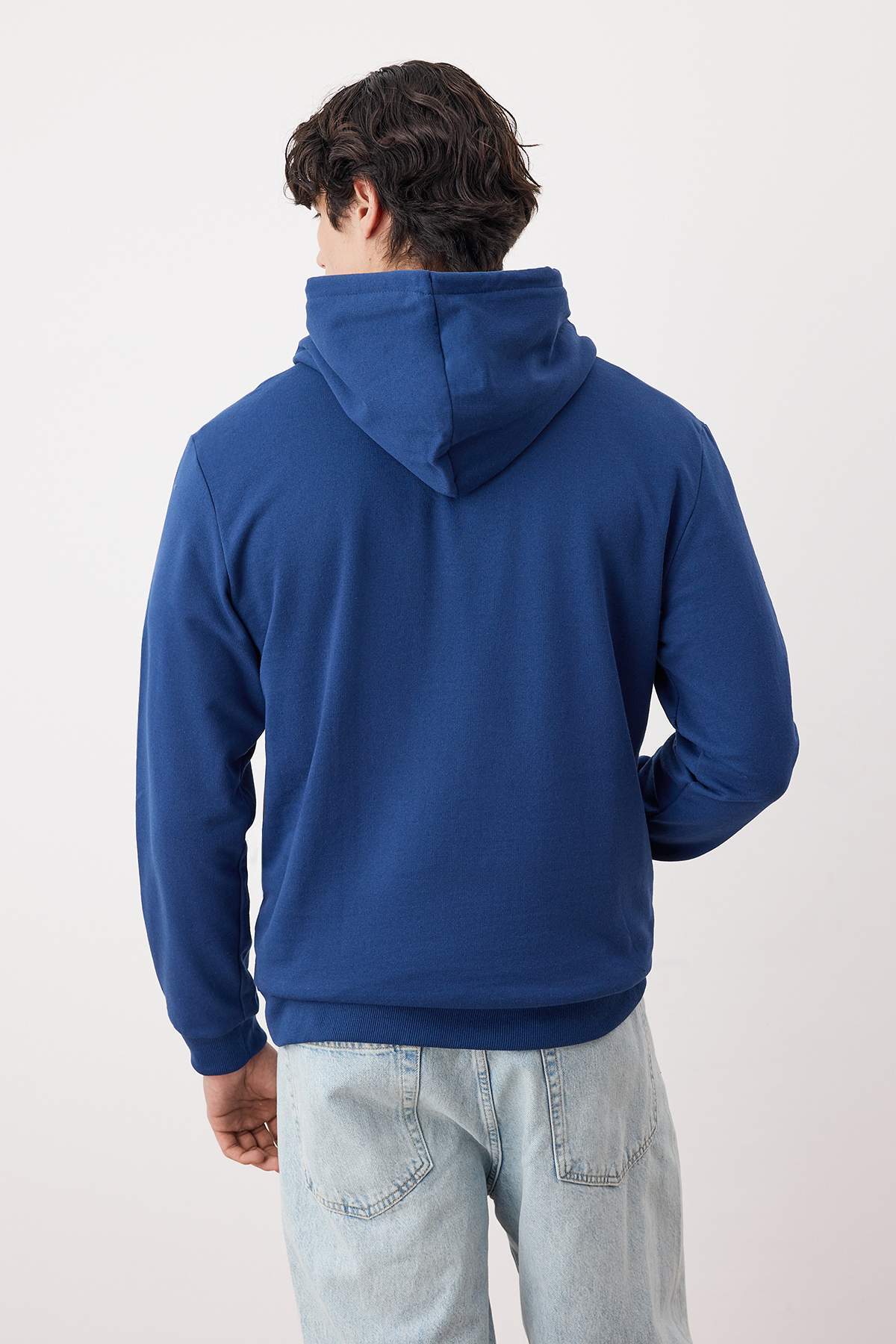 Trendyolmilla  Siyah-Lacivert 2'li Paket Kapüşonlu Regular Kesim İçi Polarlı Sweatshirt TMNAW24SW00000 - Görsel 4