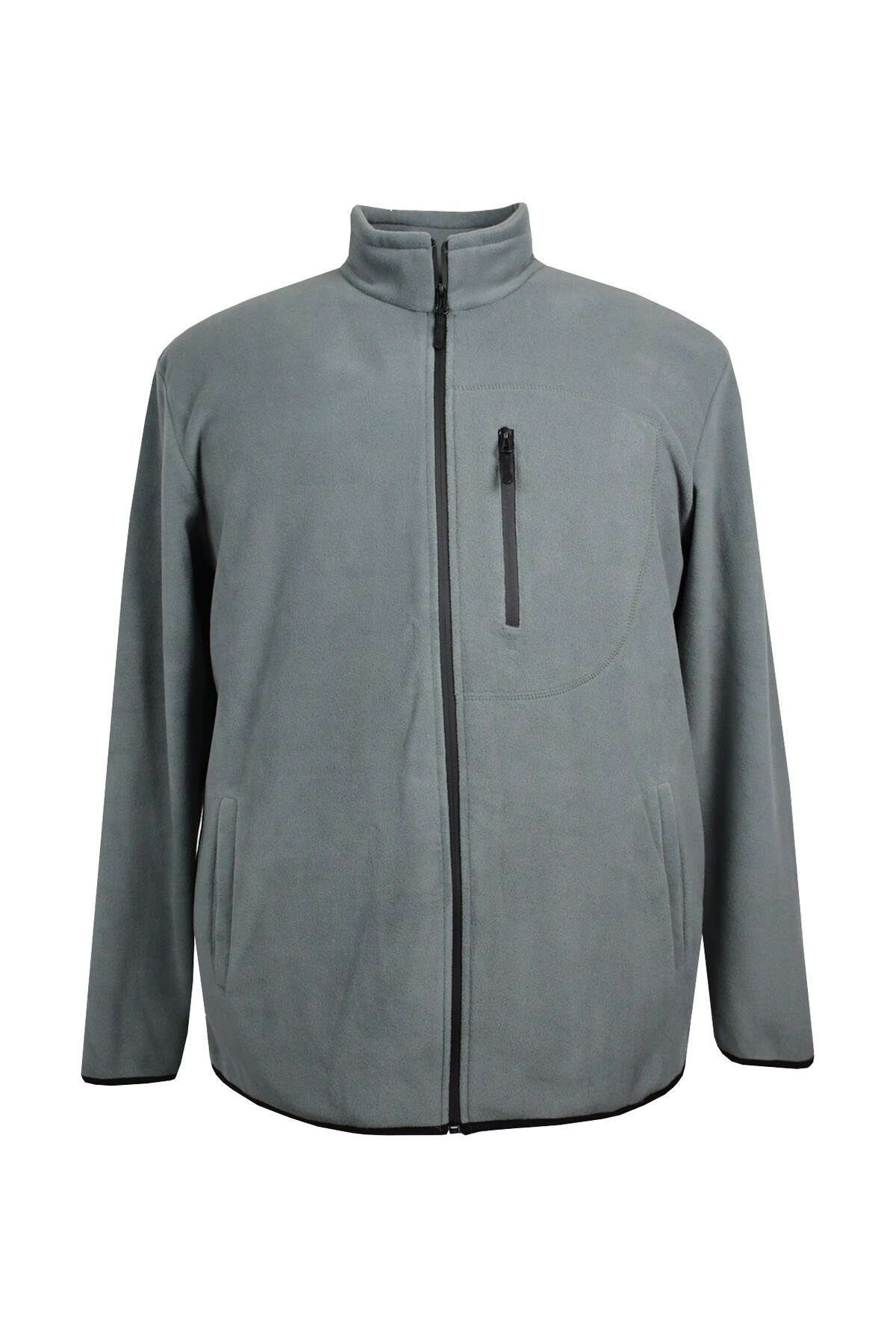 marufshop Büyük Beden Fermuarlı Polar Sweatshirt Gri