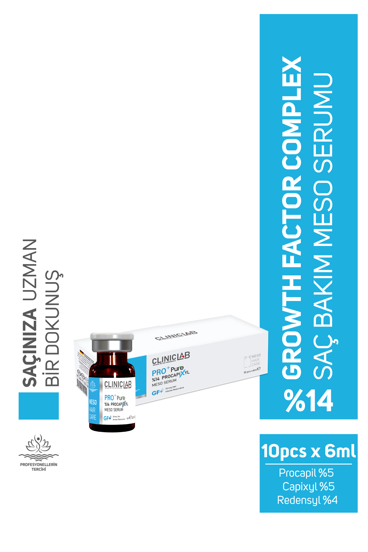 Cliniclab Saç Dökülme Karşıtı %14 Procapixyl Büyüme Faktörü Içeren Meso Serum 6 ml X 10 Adet — 8684209792342
