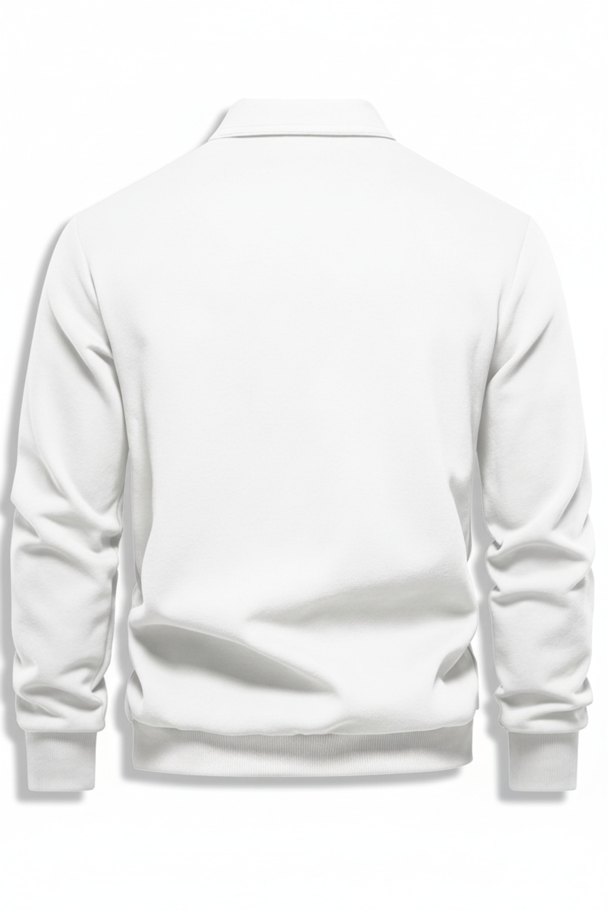 Ghassy Co. Erkek Retro Renk Bloklu Pamuklu Gömlek Yaka Sweatshirt görsel 2