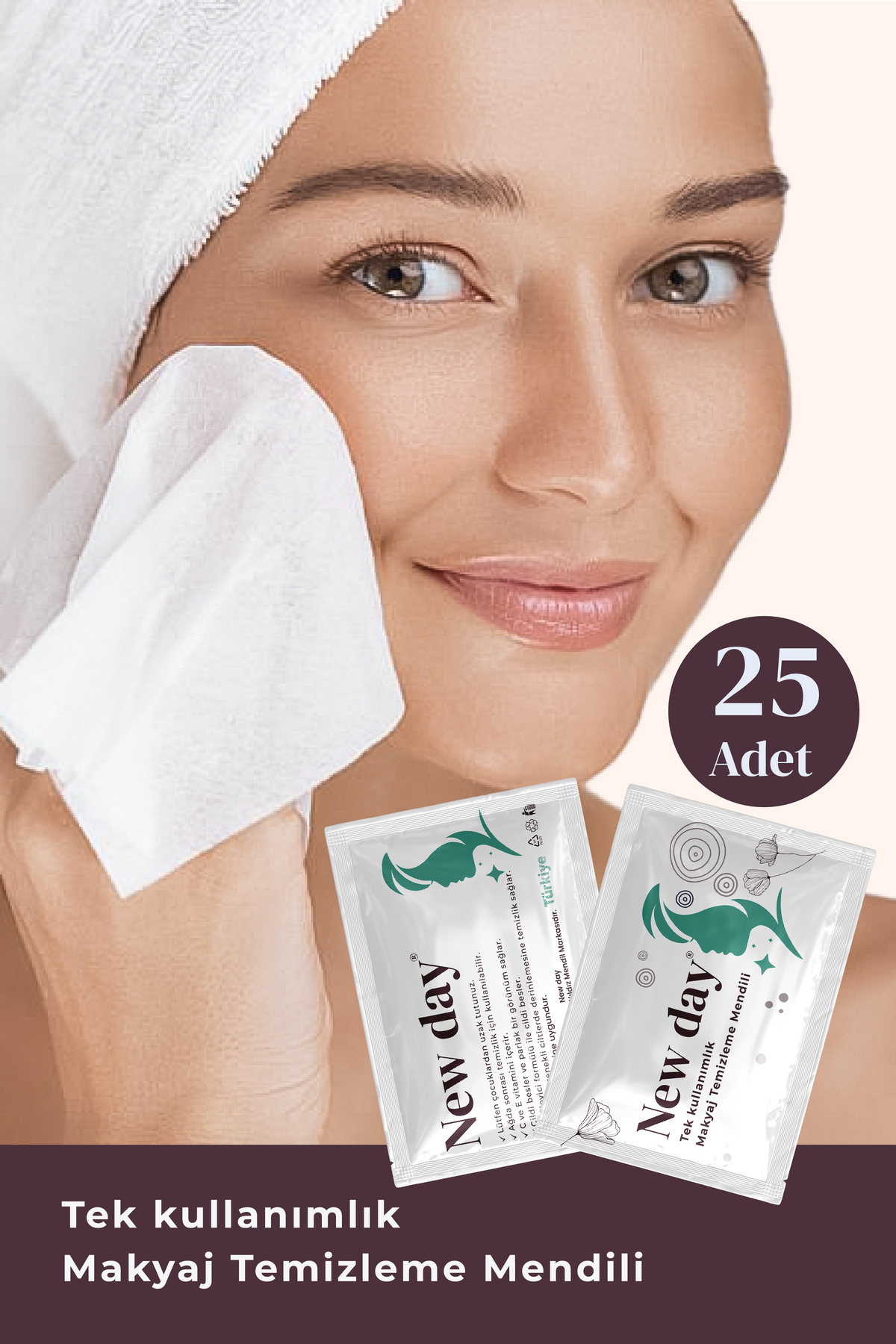 Newday kozmetik Tek kullanımlık Makyaj Temizleme Mendili