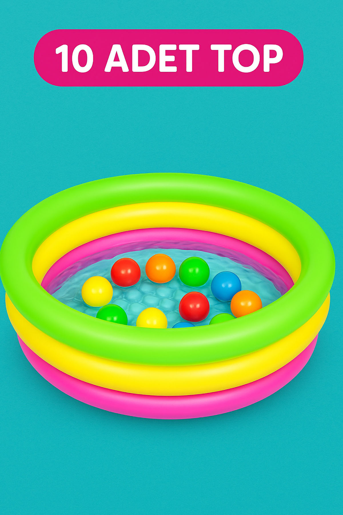 Bestway Bebek Havuzu 51128 Renkli 10 Adet Toplu Şişme Çocuk Havuzu Oyuncaklı 70cm x 24cm Hediyelik fotoğrafı 4 (önizleme)