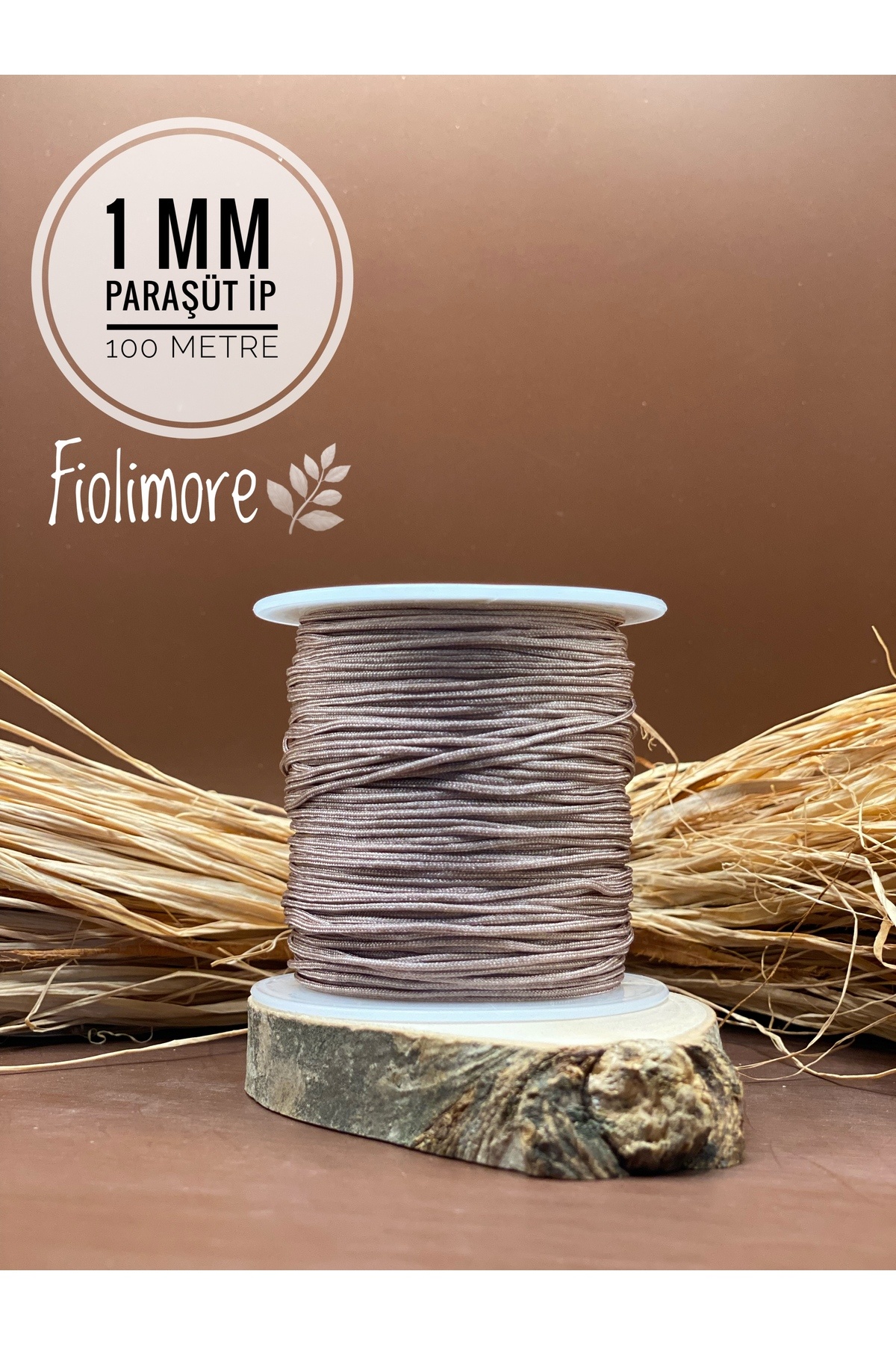 Fiolimore Paraşüt İpi 1 mm Vizon 1.Kalite (1 Bobin 100 Metre) Takı Bileklik İpi