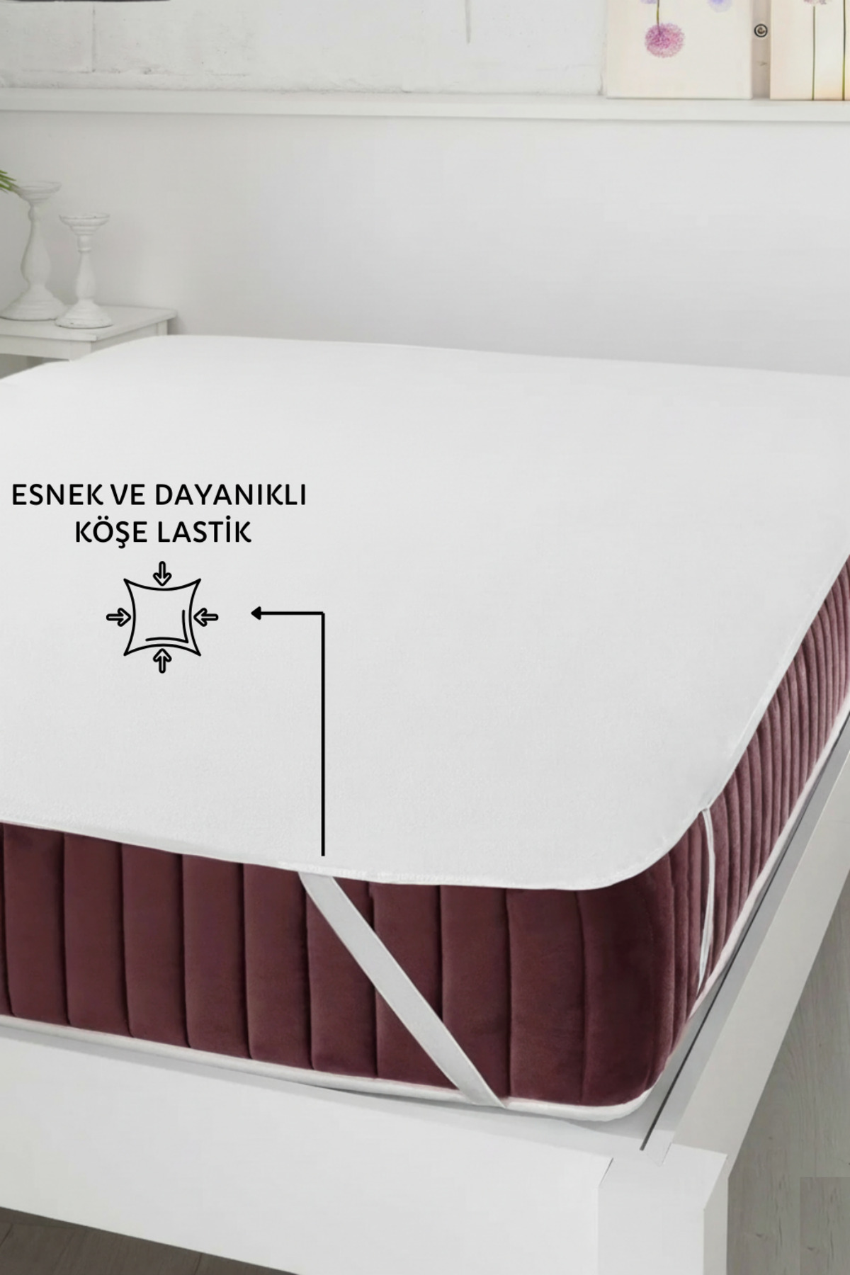 Buy & Albenimm Pamuklu Sıvı Su Geçirmez Ped Köşe Lastikli Tek Çift Kişilik Çocuk Bebek Yatak Koruyucu Alezi fotoğrafı 3 (önizleme)