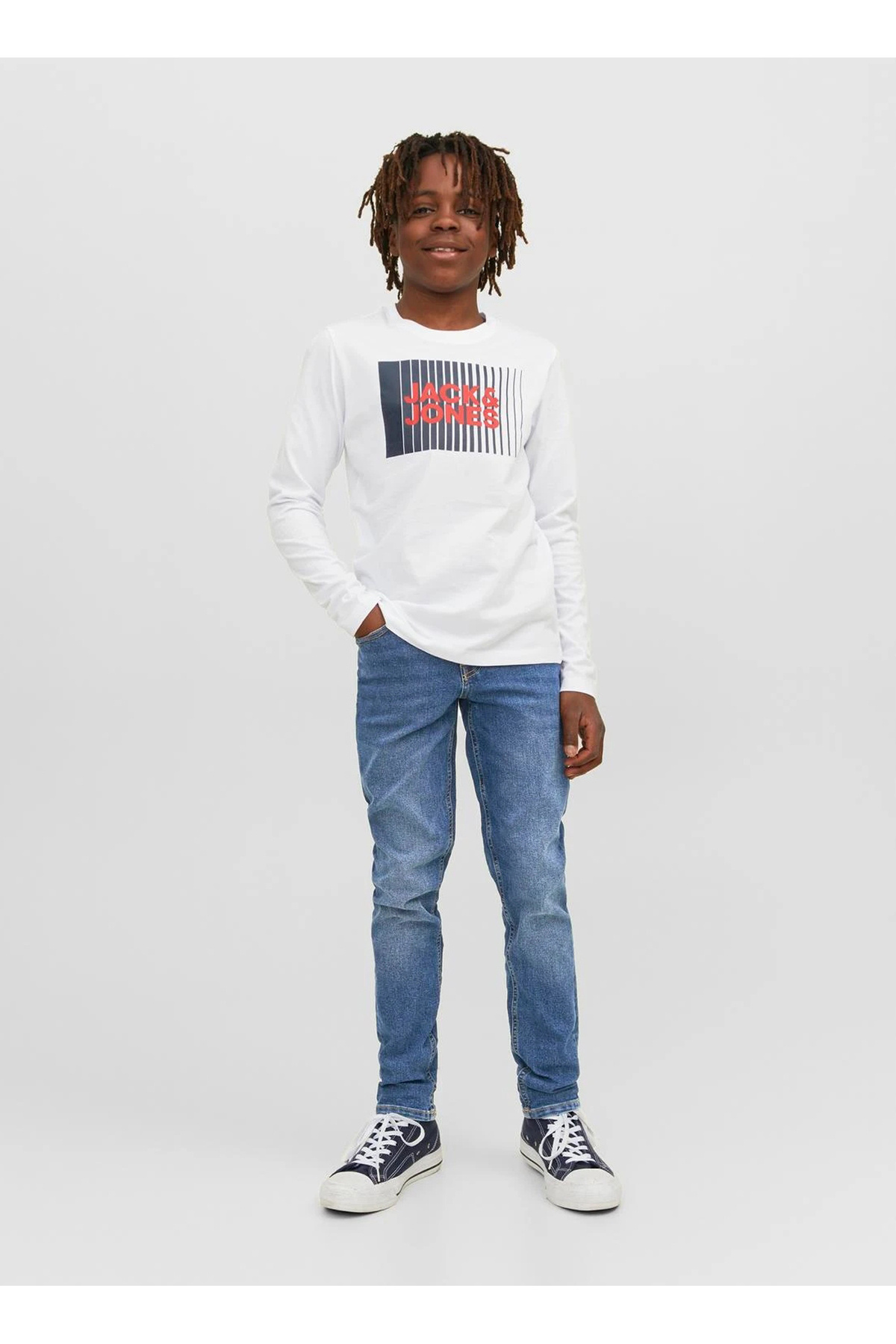 جک اند جونز شلوار جین پسرانه کمر معمولی آبی روشن JJIGLENN JJORIGINAL MF 071 NOOS JNR