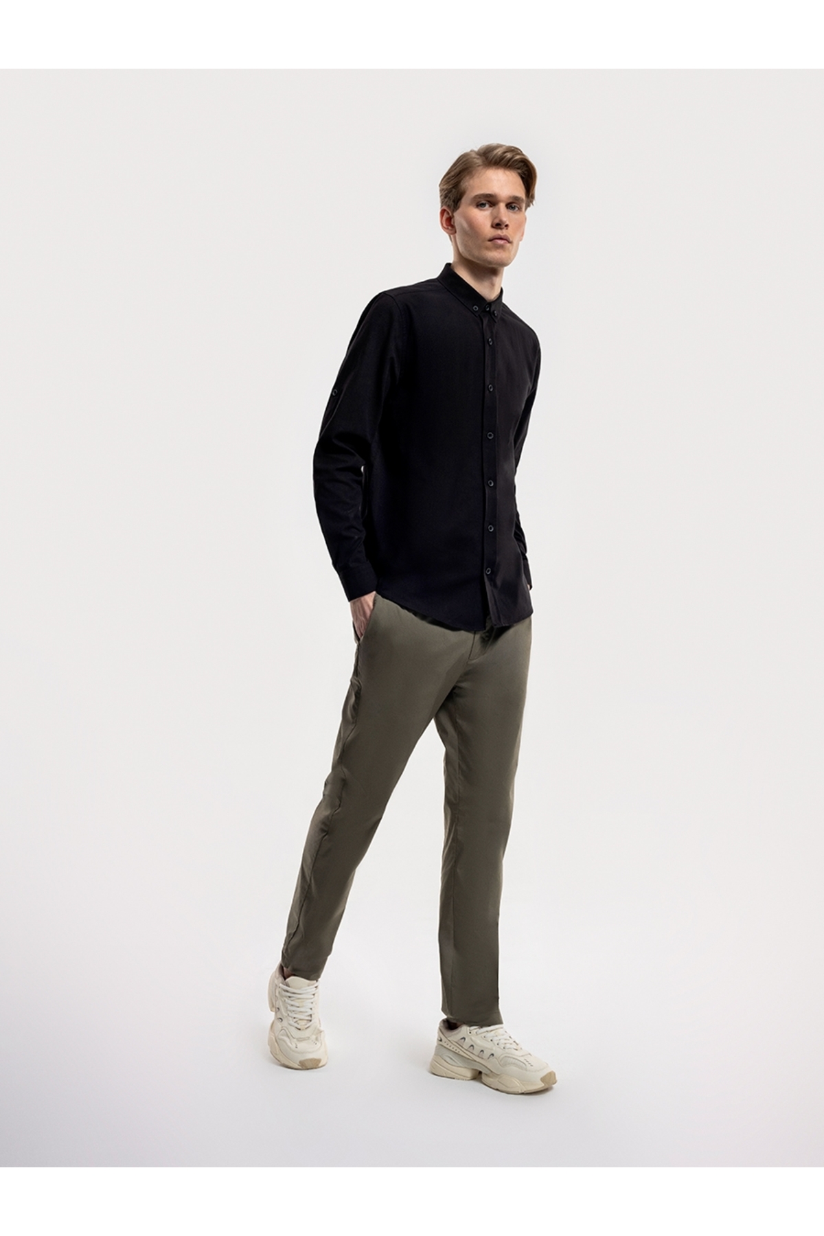 Regular Fit Erkek Gömlek U.kol — مشکی LF2027896_Q1.V1_BLK — تصویر 3 از 5