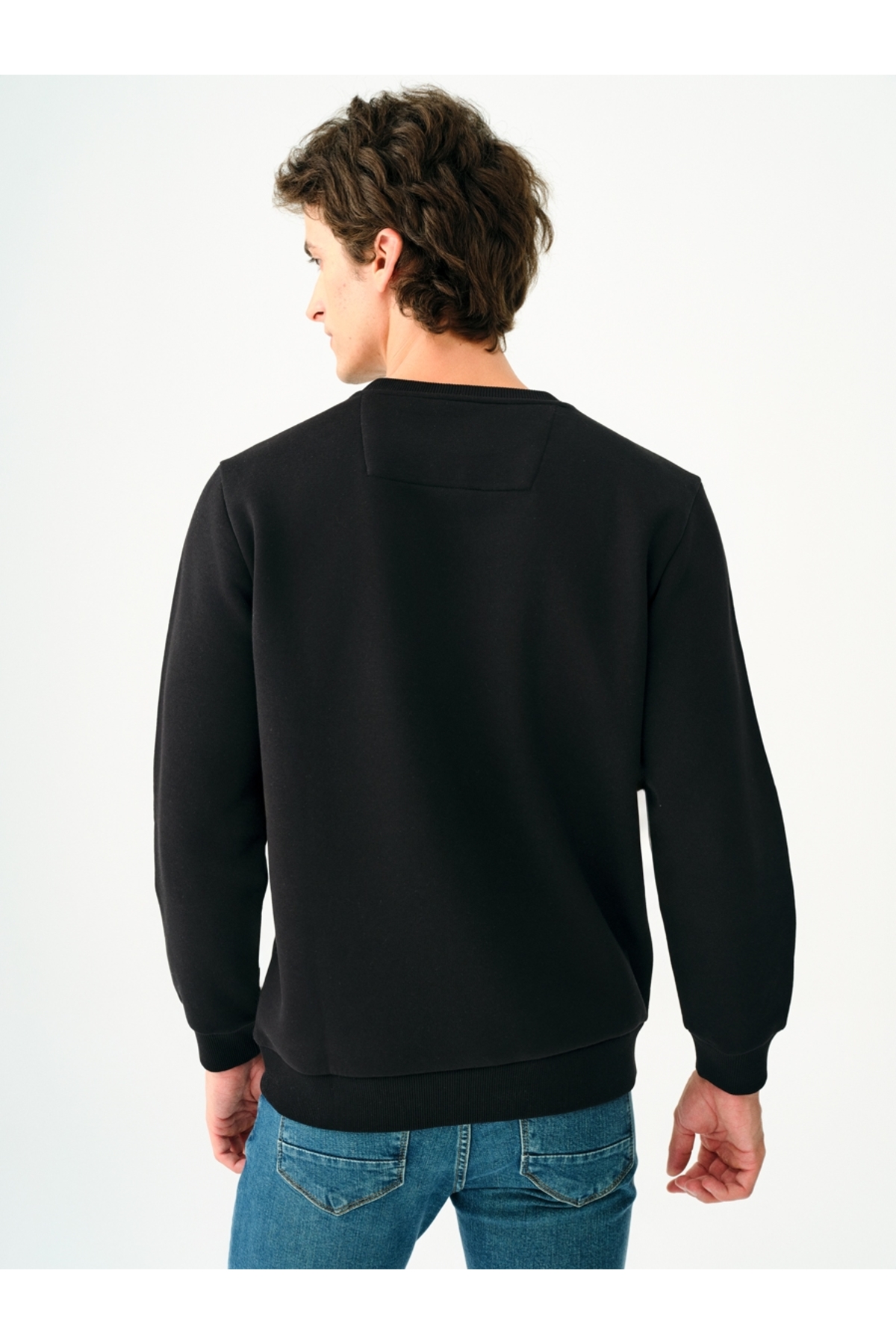 Regular Fit Erkek Sweatshirt — مشکی LF2034185_Q1.V1_BLK — تصویر 3 از 5