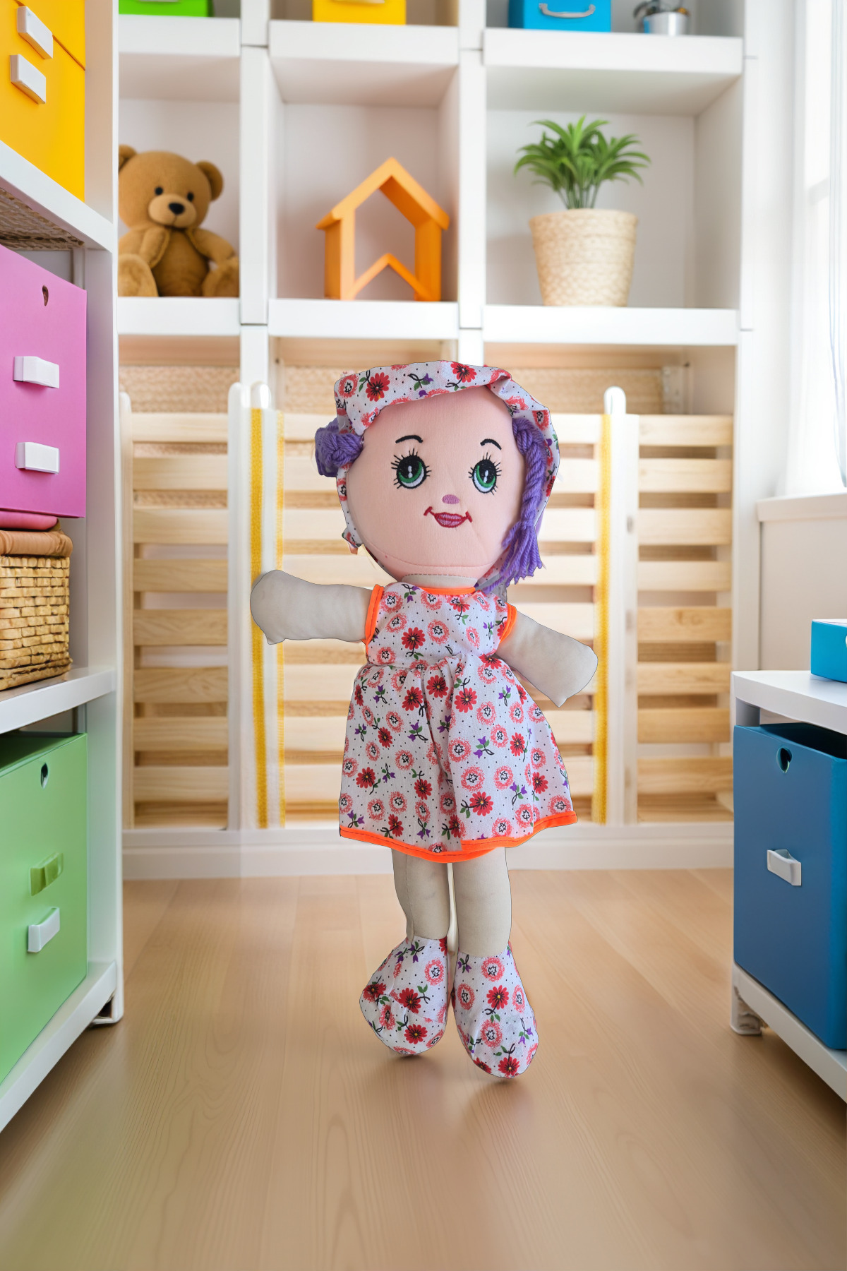 grs oyuncak Özel Üretim Oyuncak Bez Bebek 50cm Kırmızı Elbiseli Kız Çocuk Oyuncakları Eğitici Oyuncak fotoğrafı 6 (önizleme)