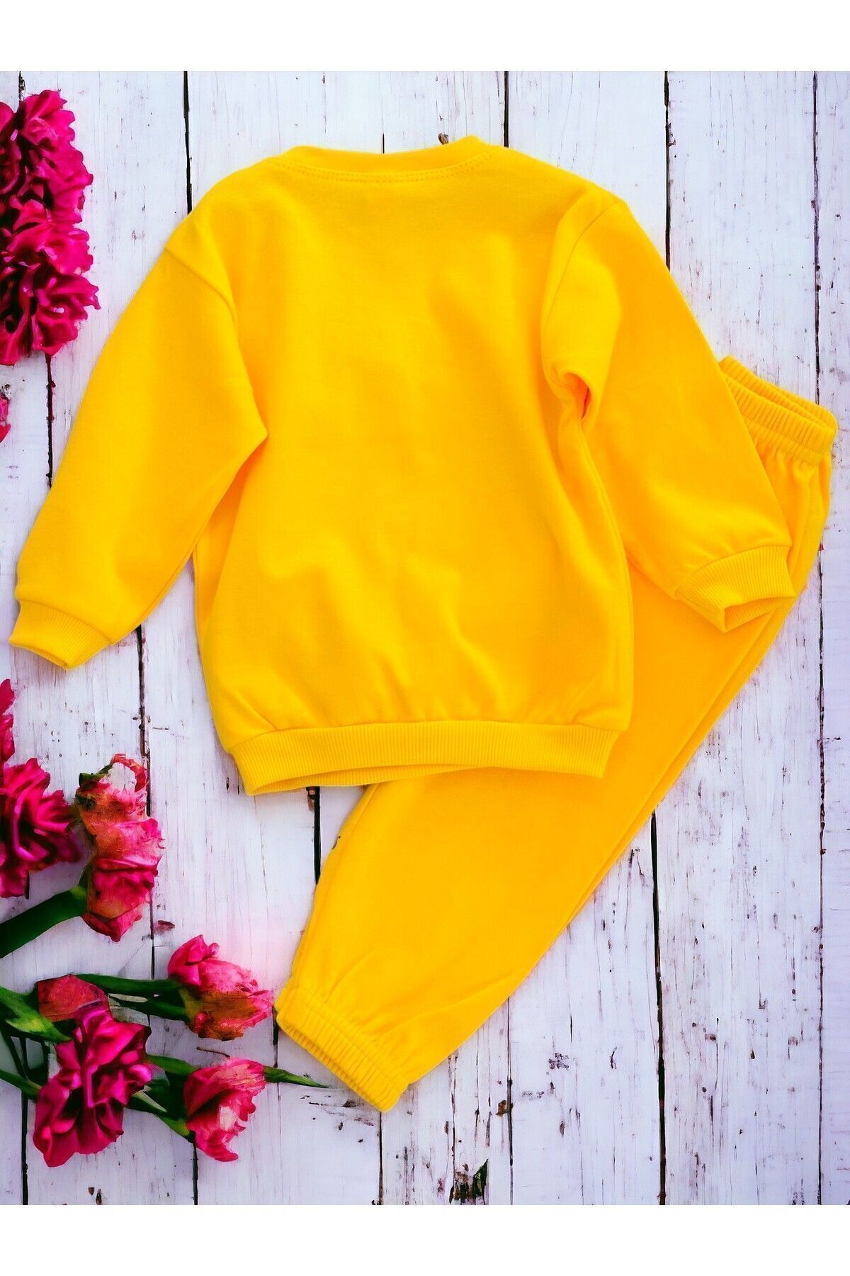 Ege Bebek Kız Bebek Mevsimlik Uzun Kollu Sevimli Tavşan Baskılı Sweathirt Alt Üst Takım fotoğrafı 5 (önizleme)