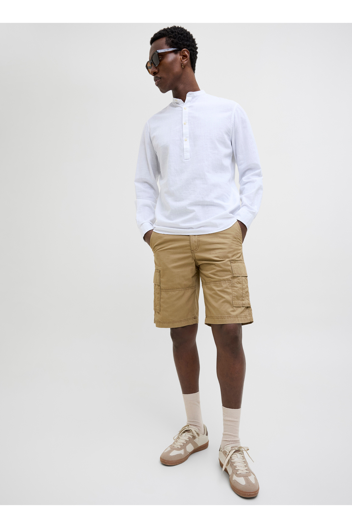جک اند جونز شورت باری مردانه قهوه ای 12274389_JPSTCOLE MATEO CARGO Short