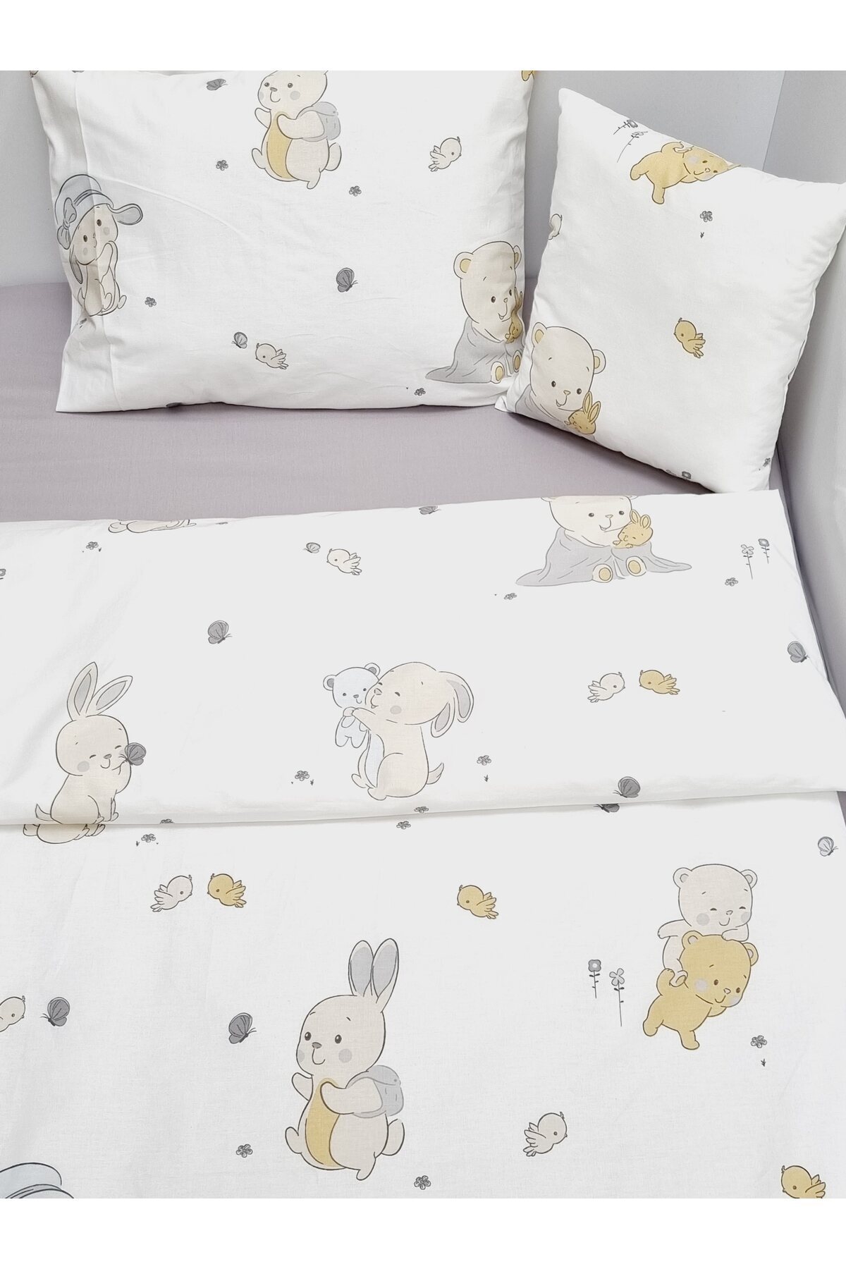 Yada Baby %100 Pamuklu Kumaştan Bebek 6 Parça Yorgan Ve Nevresim Takımı & Uyku Seti (70 X 120 CM) fotoğrafı 2 (önizleme)