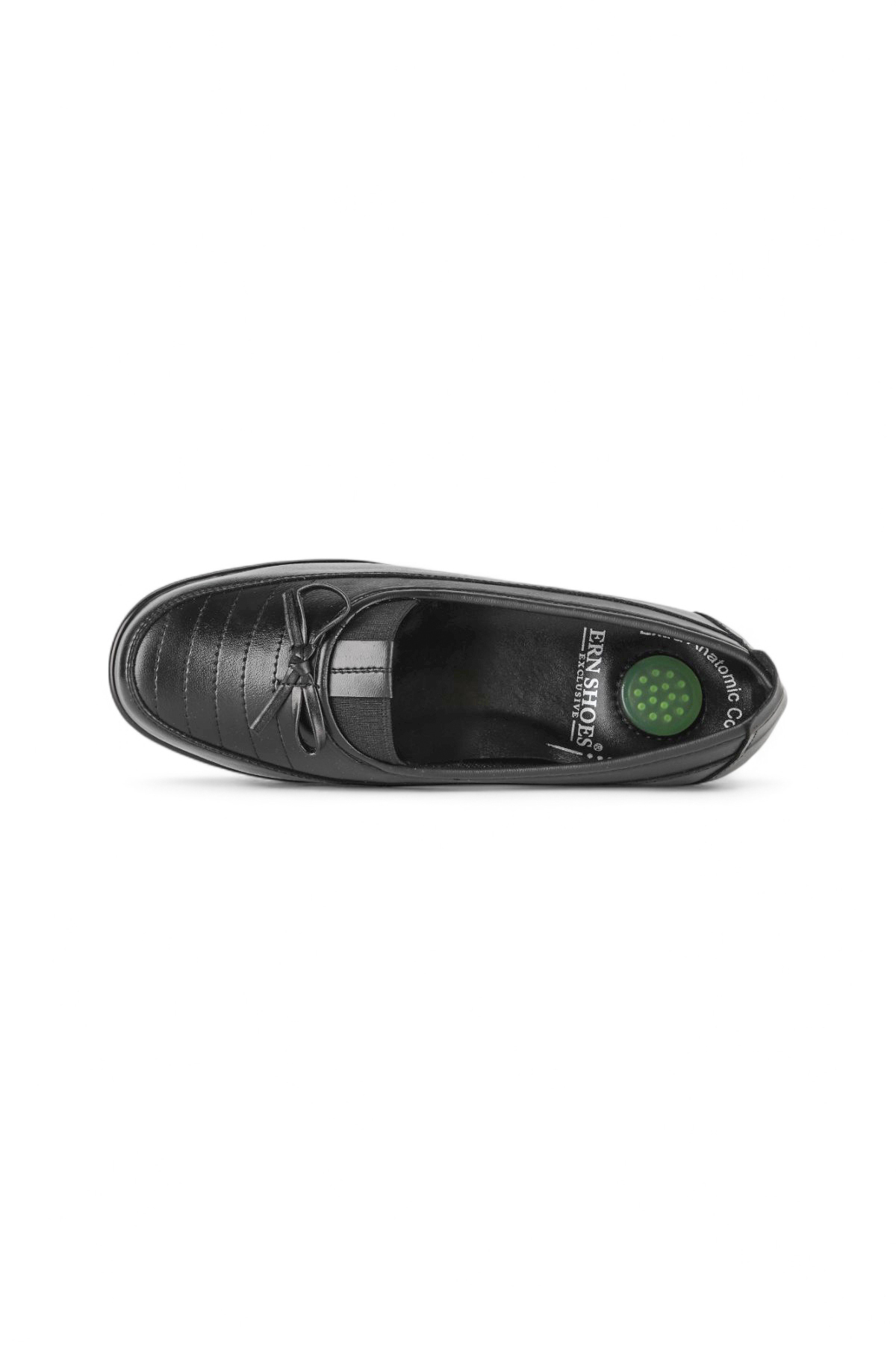 ERN SHOES Kadın İçi Hakiki Deri Siyah Tam Ortopedik Topuk Destekli Anne Ayakkabısı görsel 3