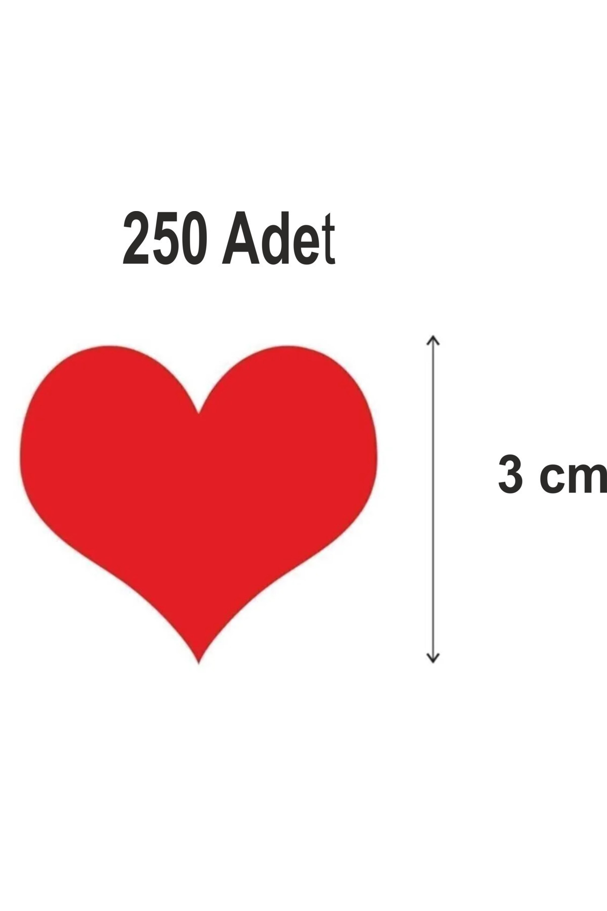 MAARS Kırmızı kalp 250 adet 3 cm, Kırmızı folyo kesim fotoğrafı 2 (önizleme)