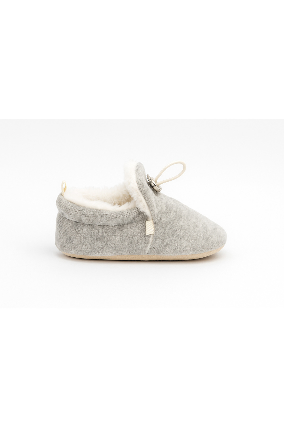 Tiny Feet Peluş Astarlı Soft Kadife Ayarlanabilir Lastikli Kaydırmaz Taban Bebek Pandufu, Ev Patiği fotoğrafı 2 (önizleme)